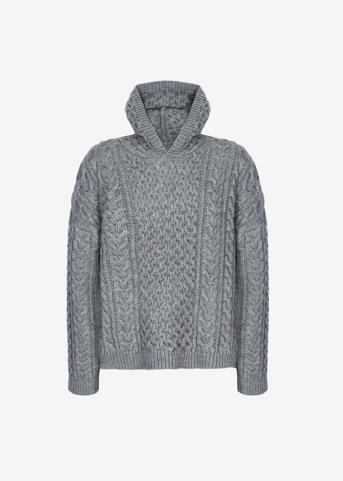 Adare Braided Knit Hoodie - Grey β view 11 of 11