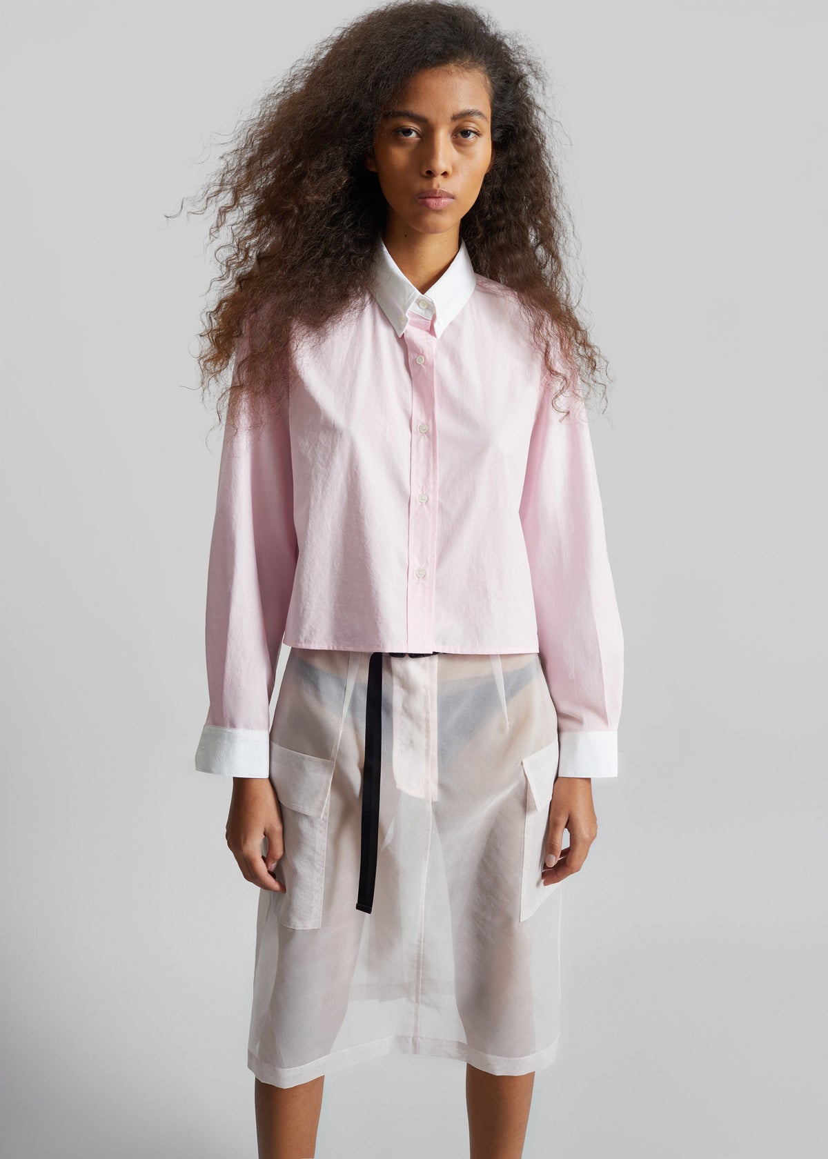 Aix Cropped Boxy Shirt - Pink β view 3 of 6