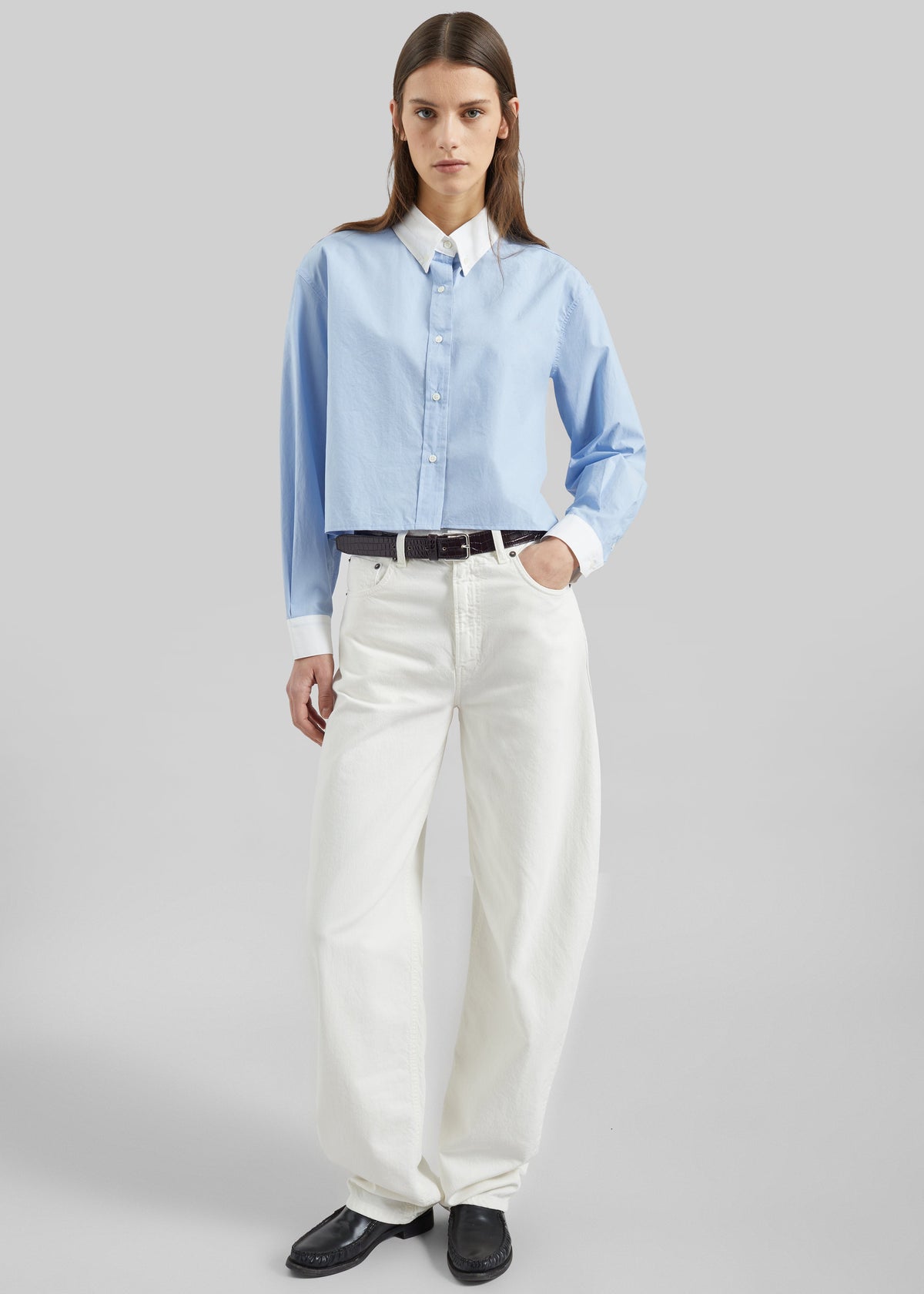 Aix Cropped Boxy Shirt - Sky Blue β view 4 of 9