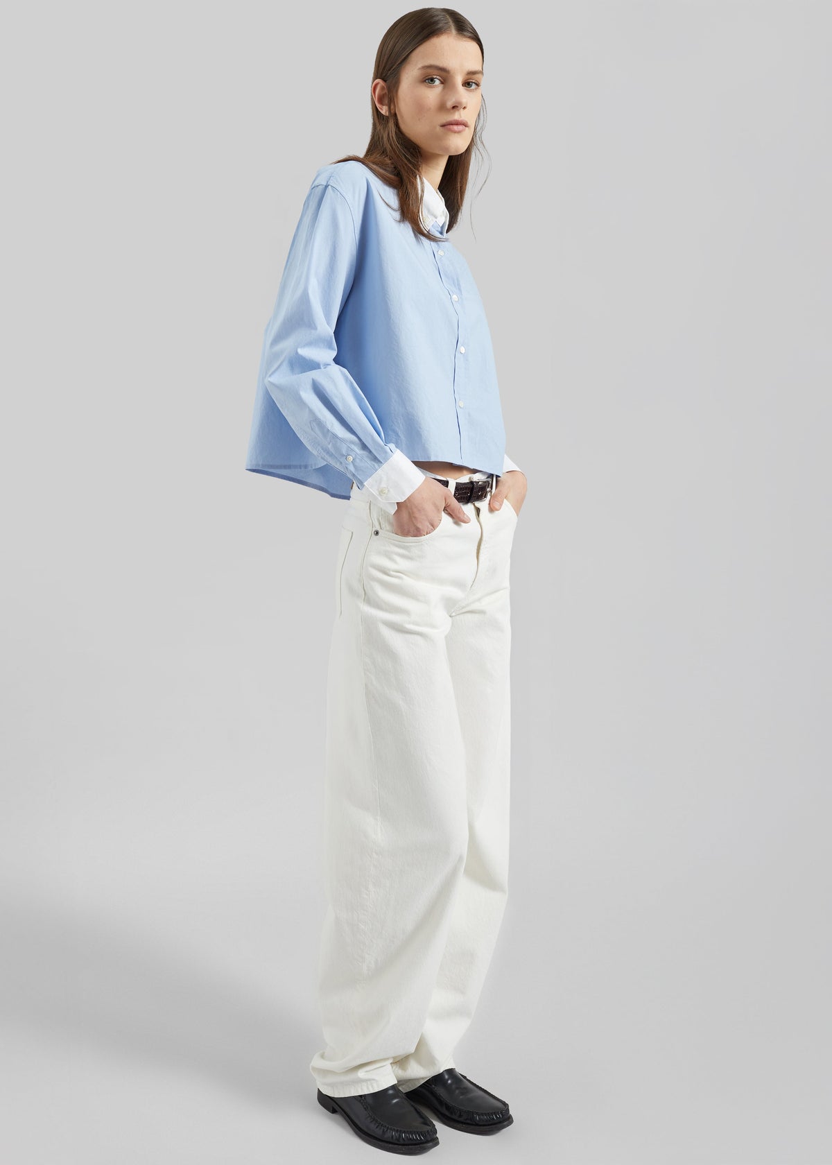 Aix Cropped Boxy Shirt - Sky Blue β view 2 of 9