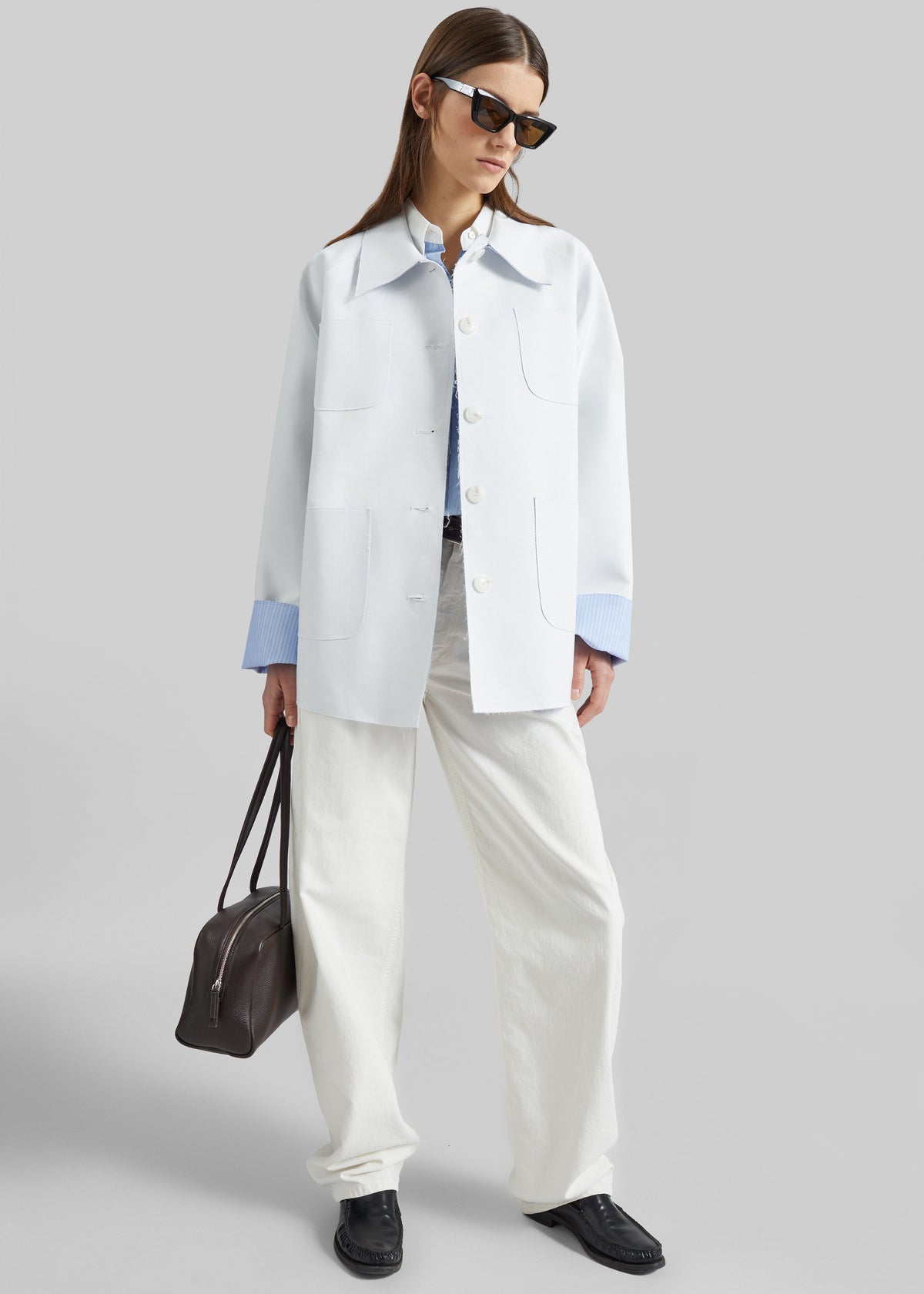 Aix Cropped Boxy Shirt - Sky Blue β view 7 of 9