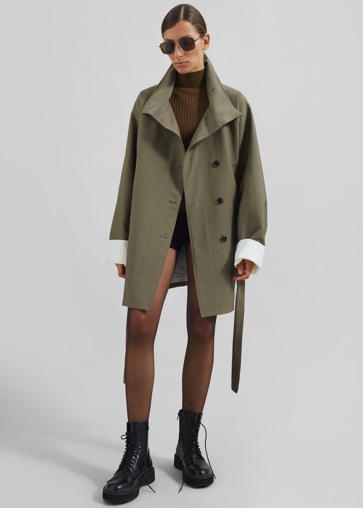 Alberta Short Trench - Khaki β view 6 of 10