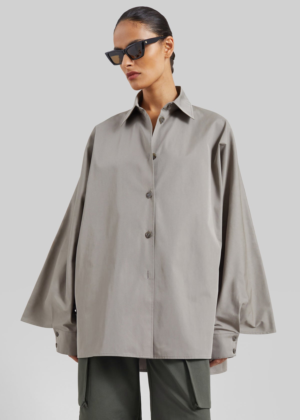 Alda Oversized Long Shirt - Taupe β view 2 of 8