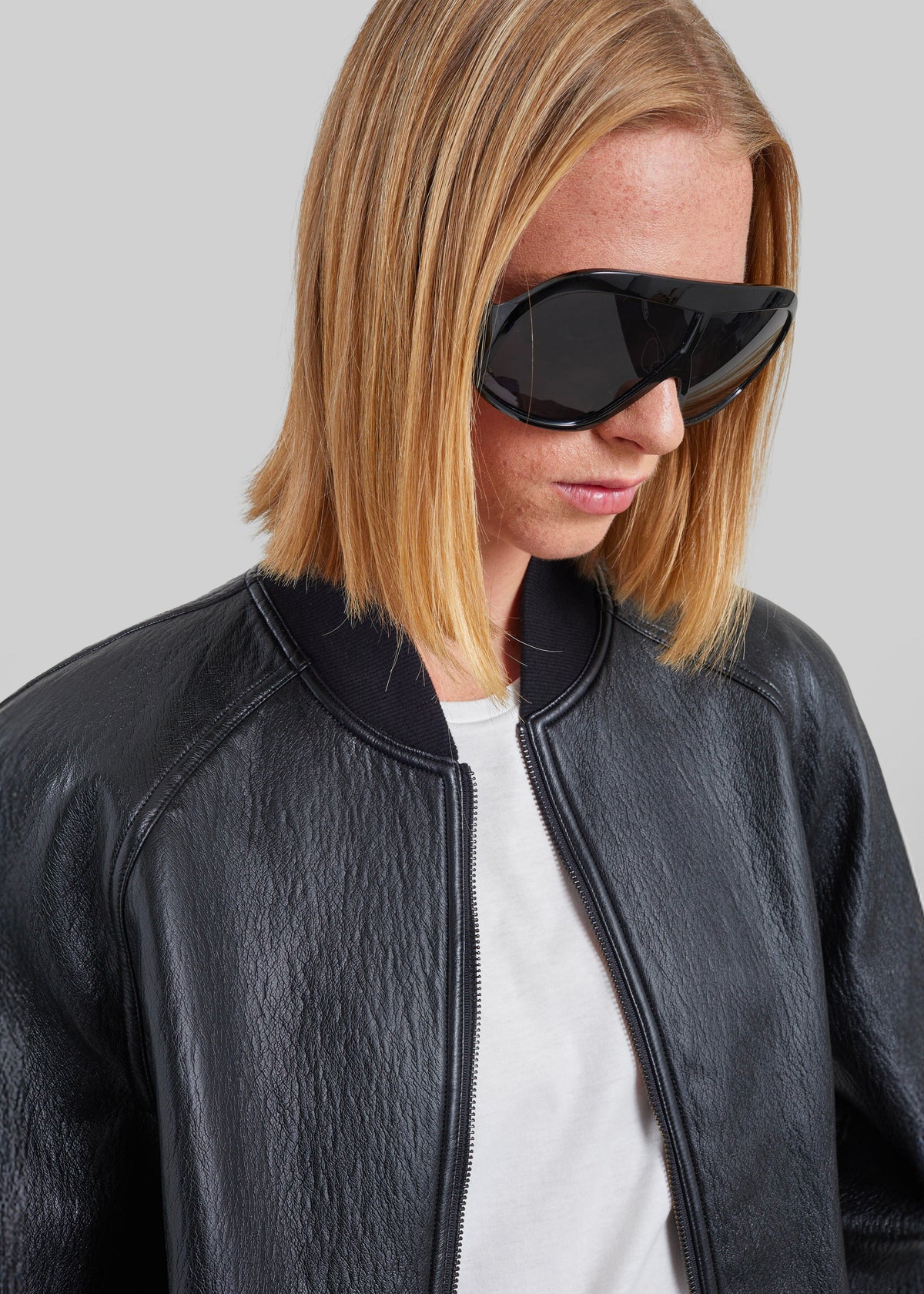 Alena Faux Leather Bomber Jacket - Black β view 3 of 8