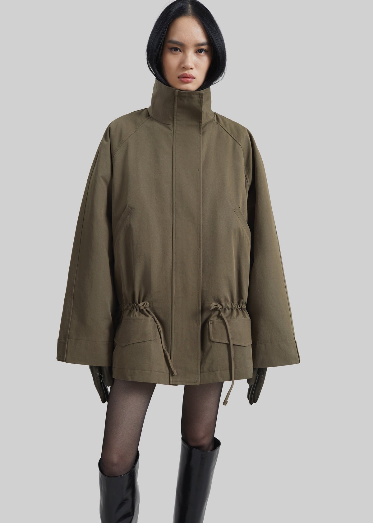 Alesie Drawstring Jacket - Olive Brown β view 7 of 8