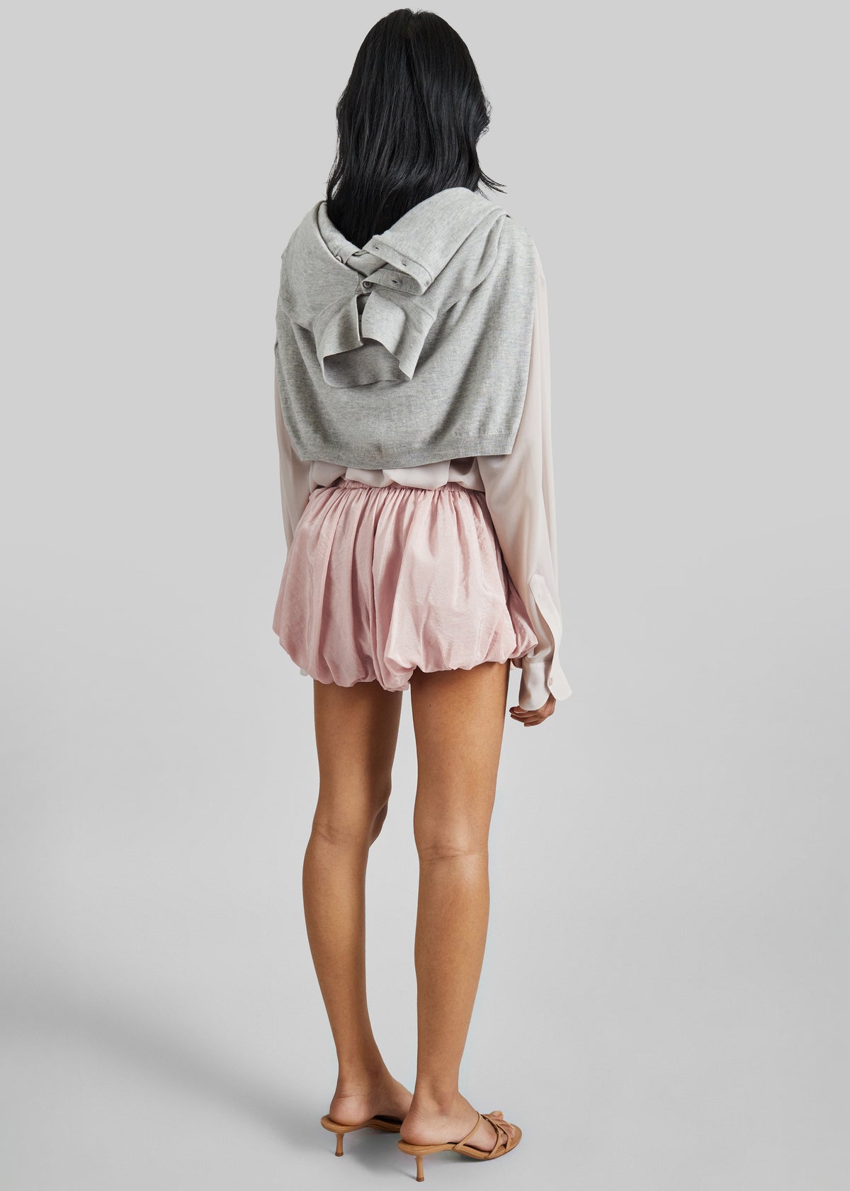Alina Bubble Hem Shorts - Faded Pink β view 8 of 9