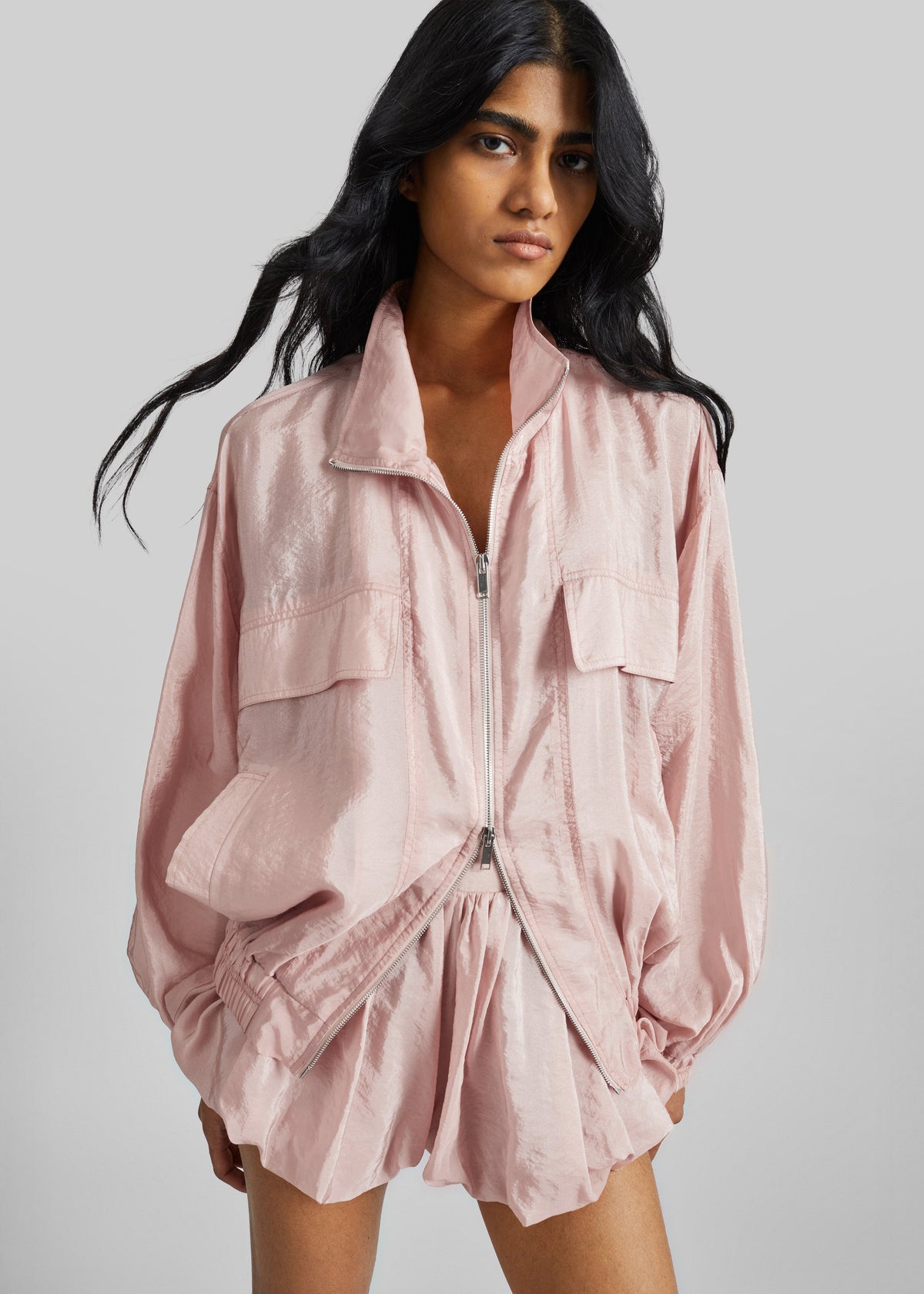 Alina Bubble Hem Shorts - Faded Pink β view 4 of 9