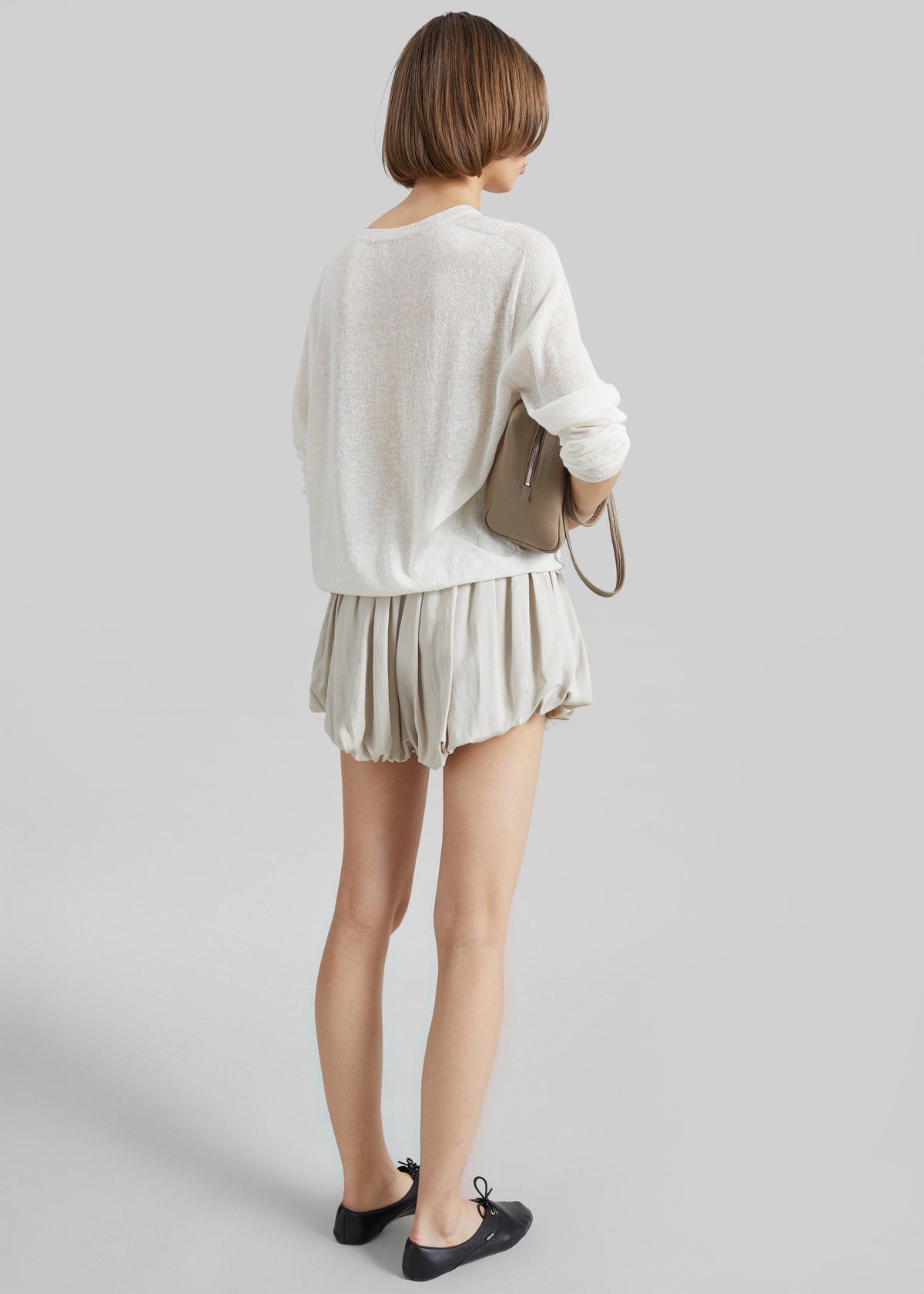 Alina Linen Bubble Hem Shorts - Light Beige β view 9 of 10