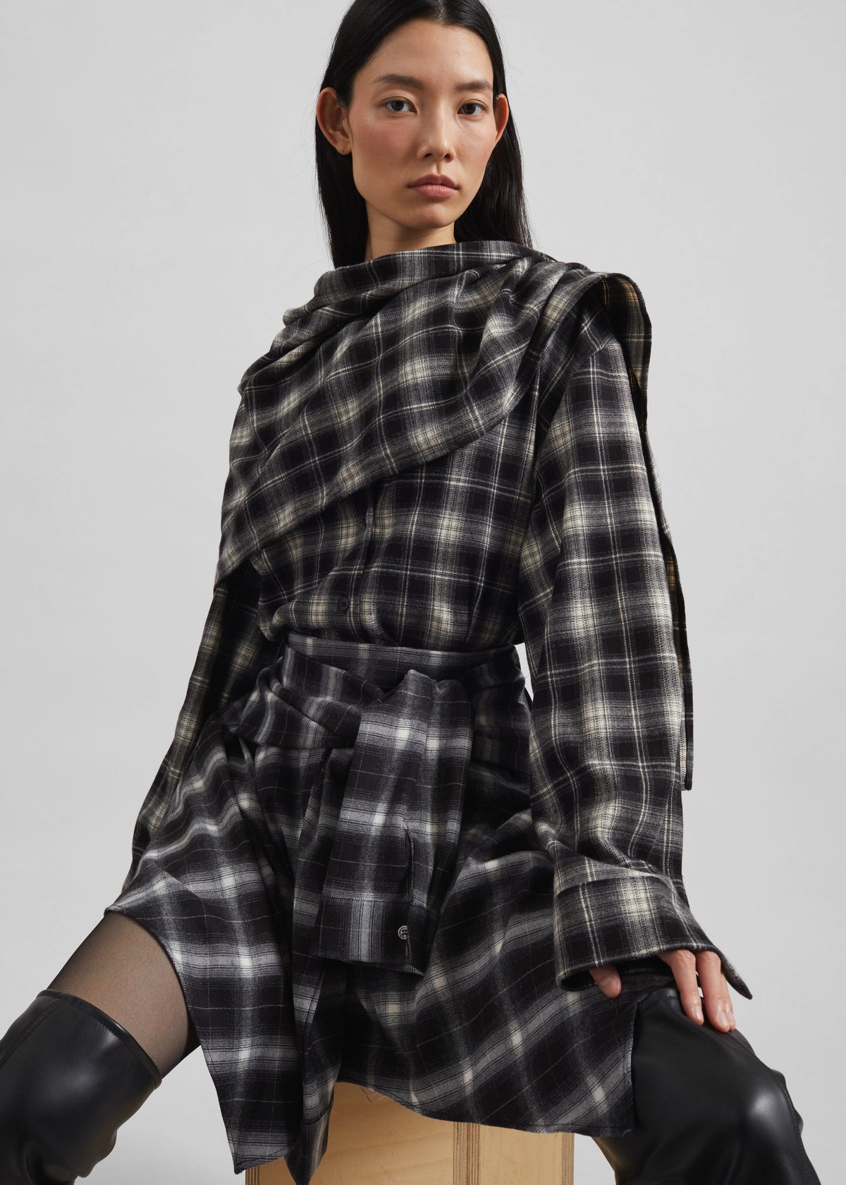 Alix Tie Skirt - Black Plaid β view 7 of 10