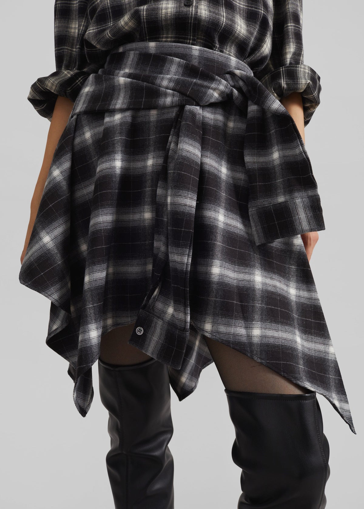 Alix Tie Skirt - Black Plaid β view 5 of 10
