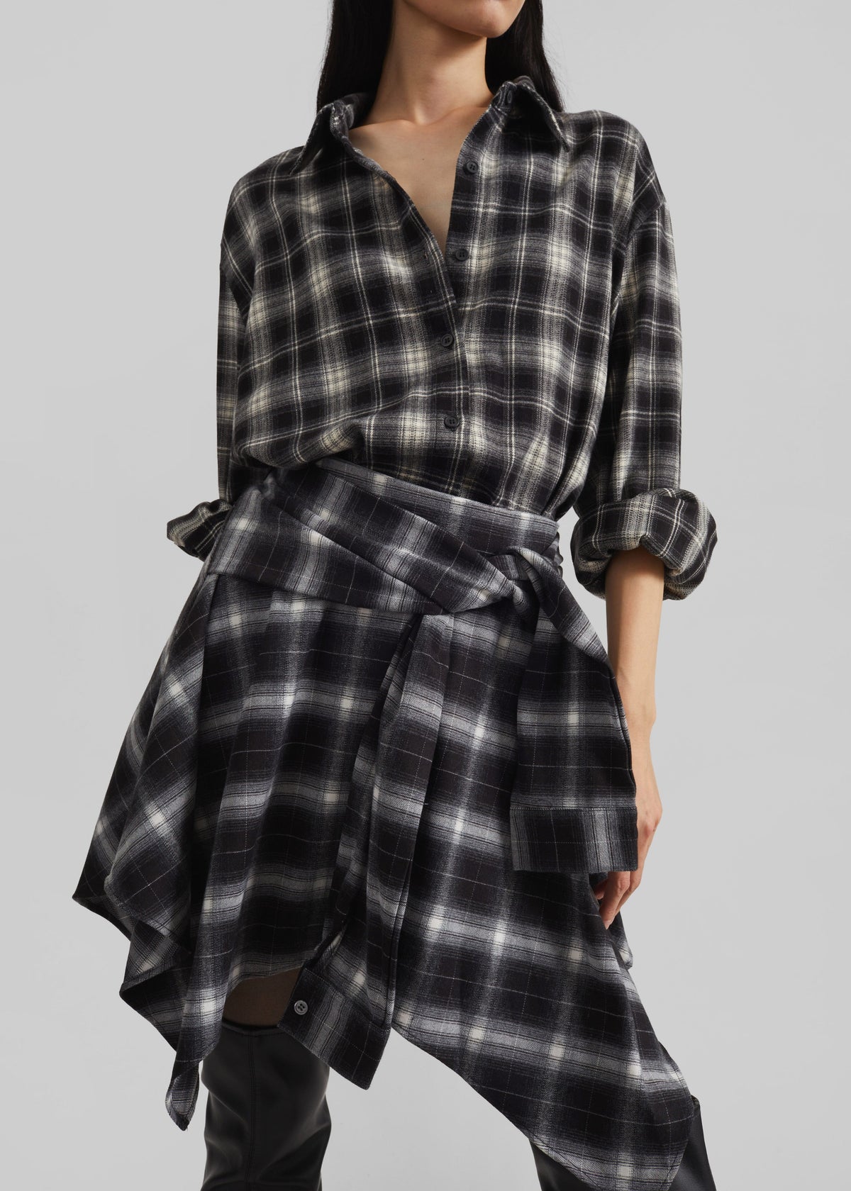 Alix Tie Skirt - Black Plaid β view 2 of 10