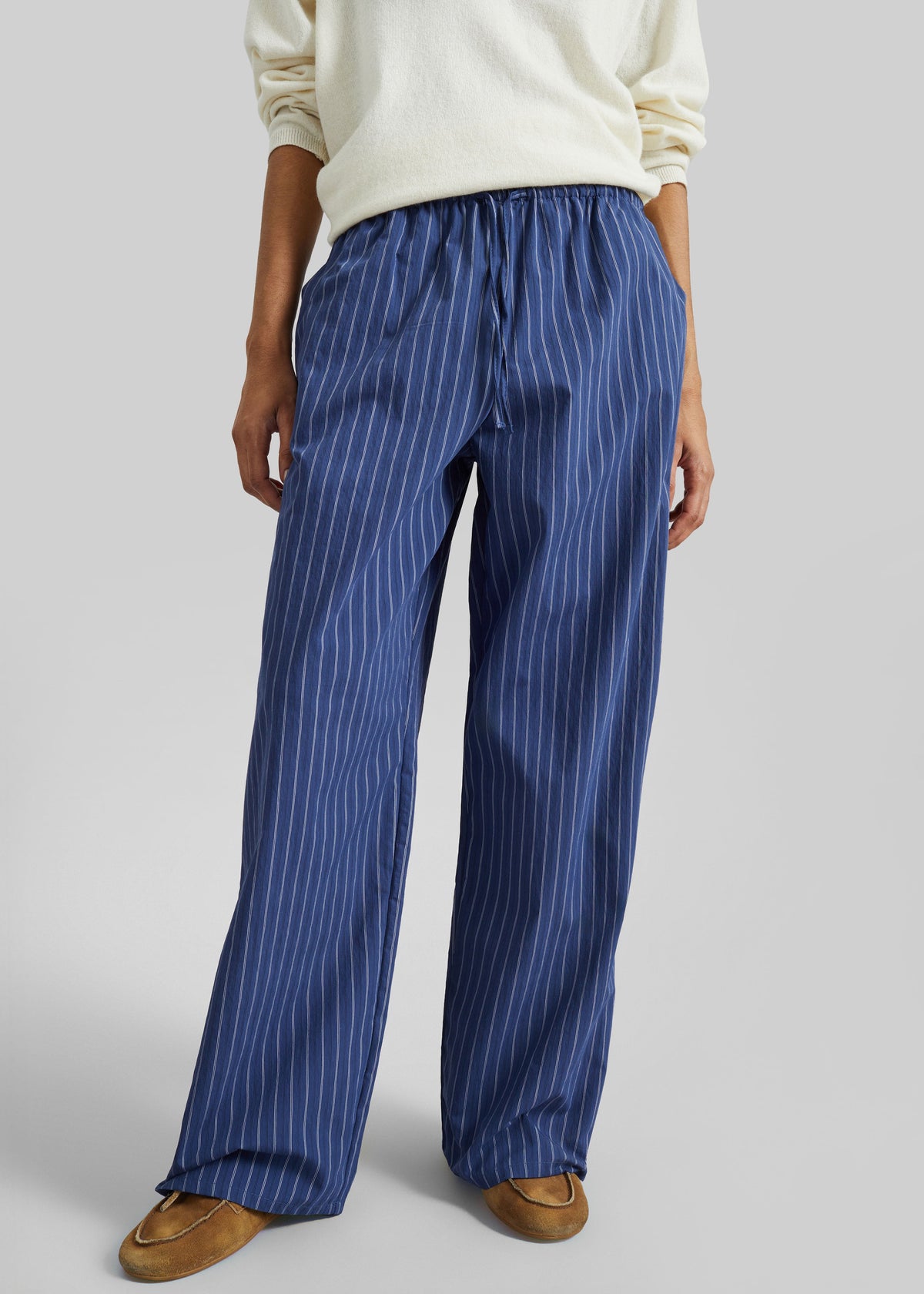 Almansa Drawstring Wide Pants - Blue Stripe β view 2 of 7