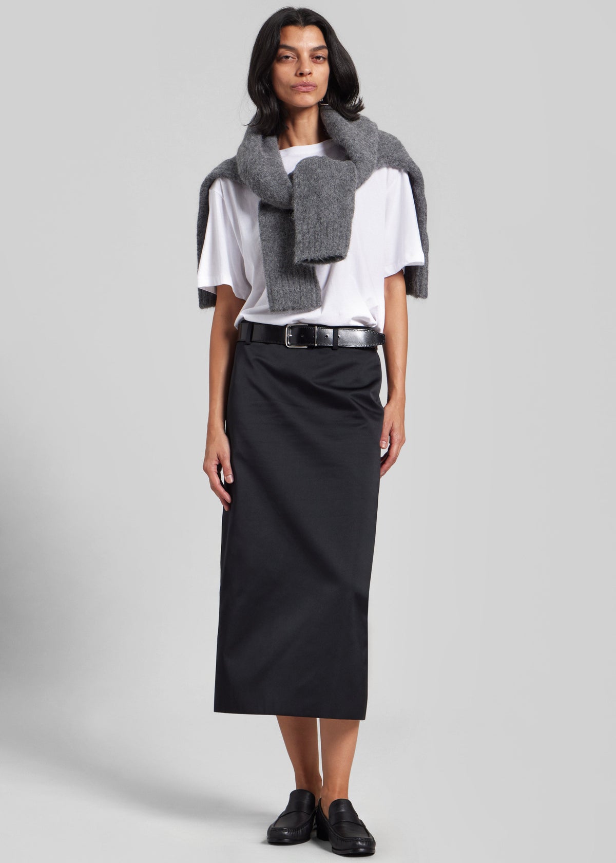 Alrose Satin Midi Skirt - Black β view 5 of 10