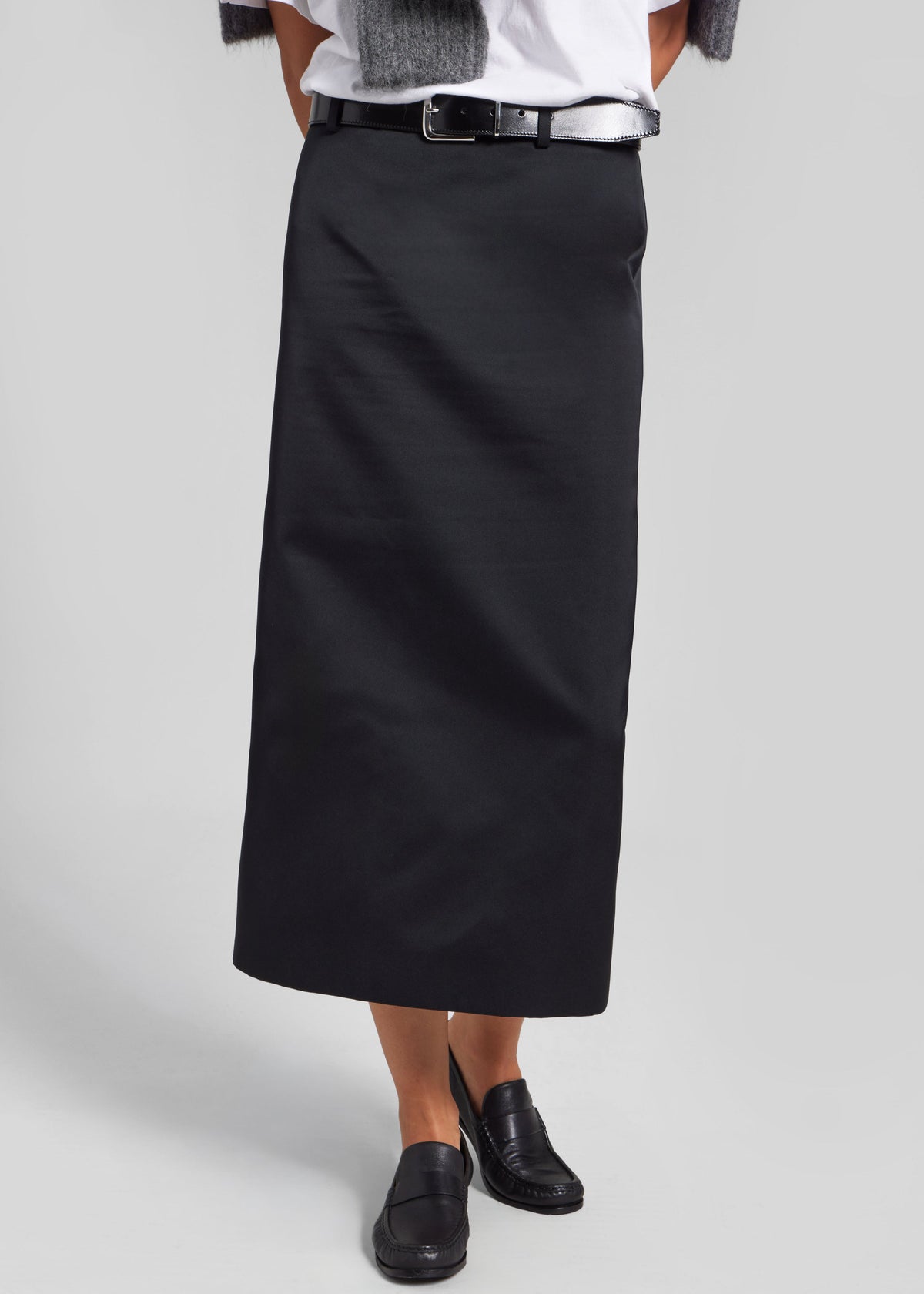 Alrose Satin Midi Skirt - Black β view 7 of 10