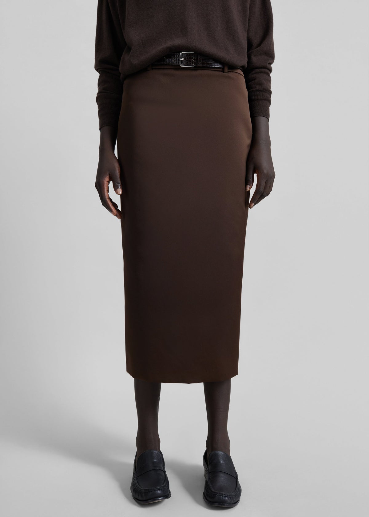 Alrose Satin Midi Skirt - Brown β view 10 of 13