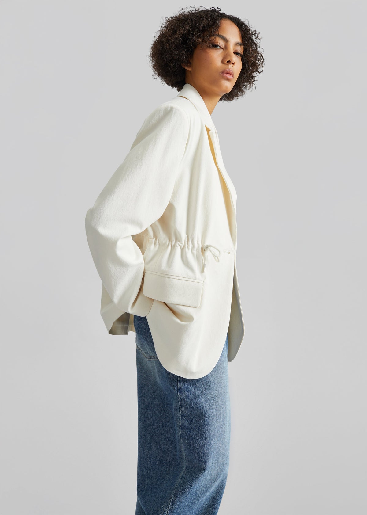 Altea Drawstring Blazer - Ivory β view 5 of 9