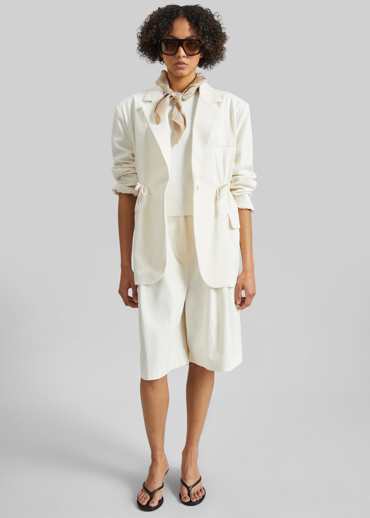Altea Pleated Bermuda Shorts - Ivory β view 6 of 8