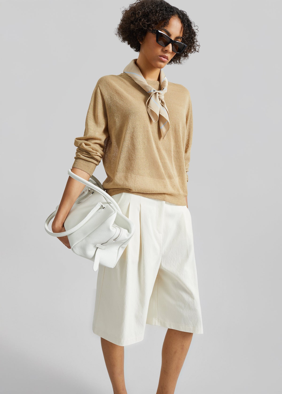 Altea Pleated Bermuda Shorts - Ivory β view 4 of 8