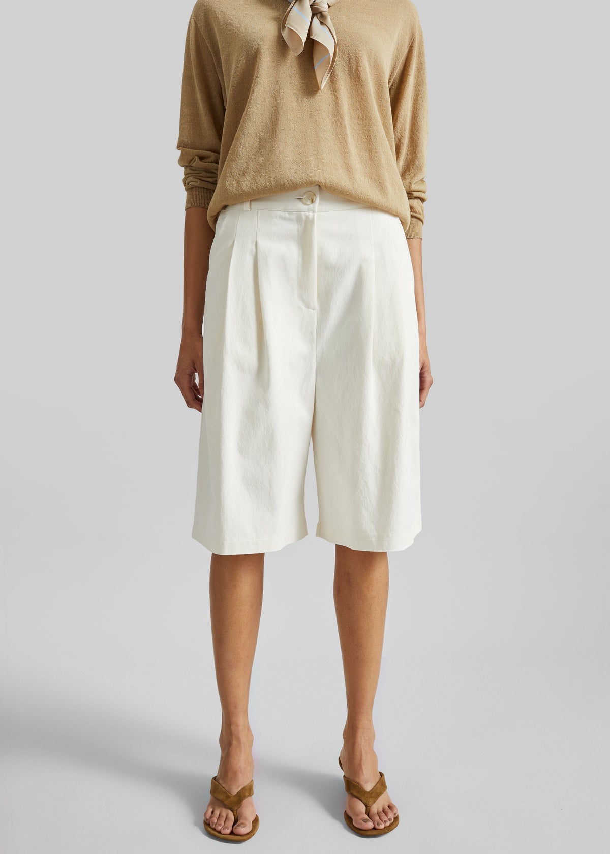 Altea Pleated Bermuda Shorts - Ivory β view 5 of 8