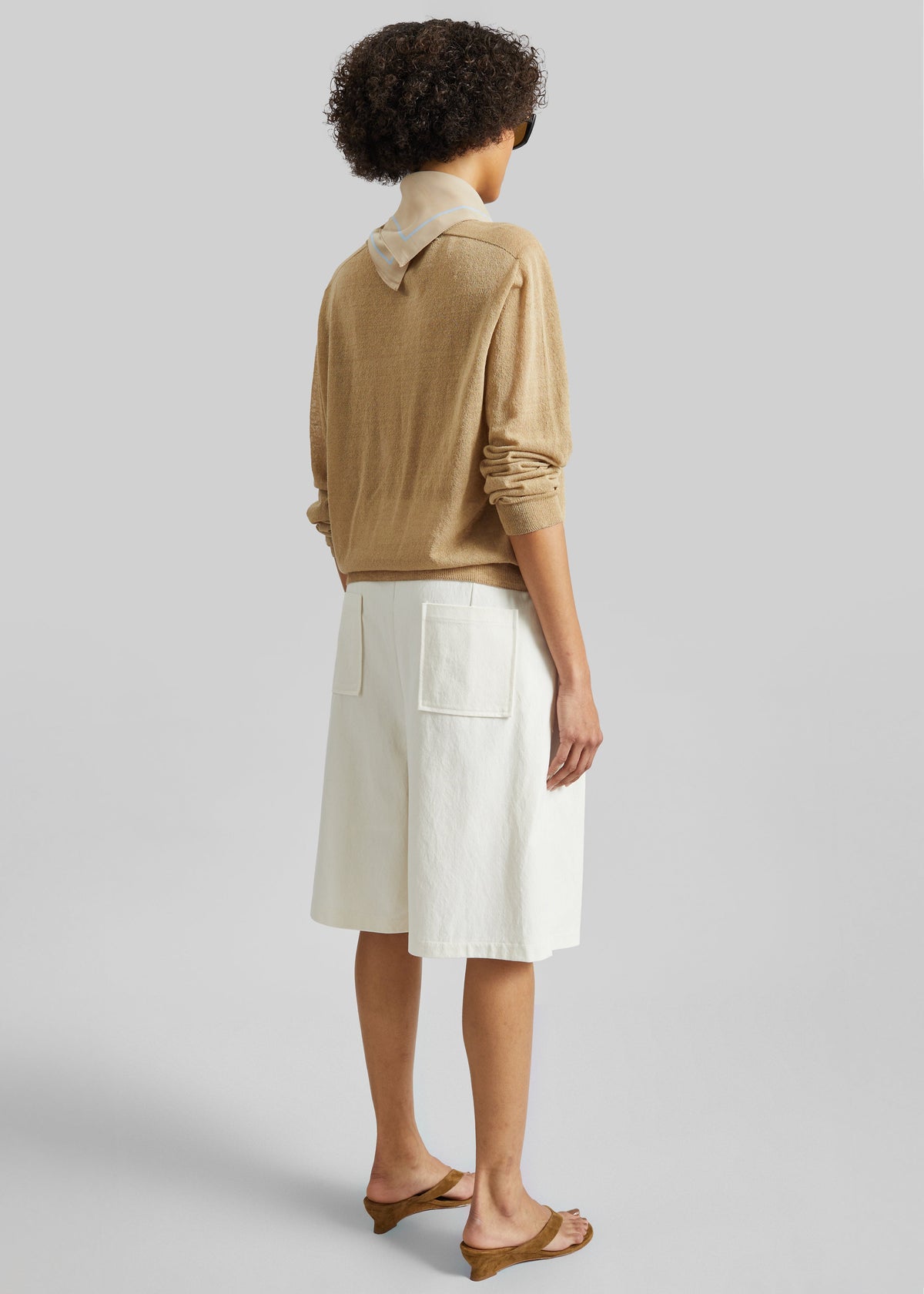 Altea Pleated Bermuda Shorts - Ivory β view 7 of 8