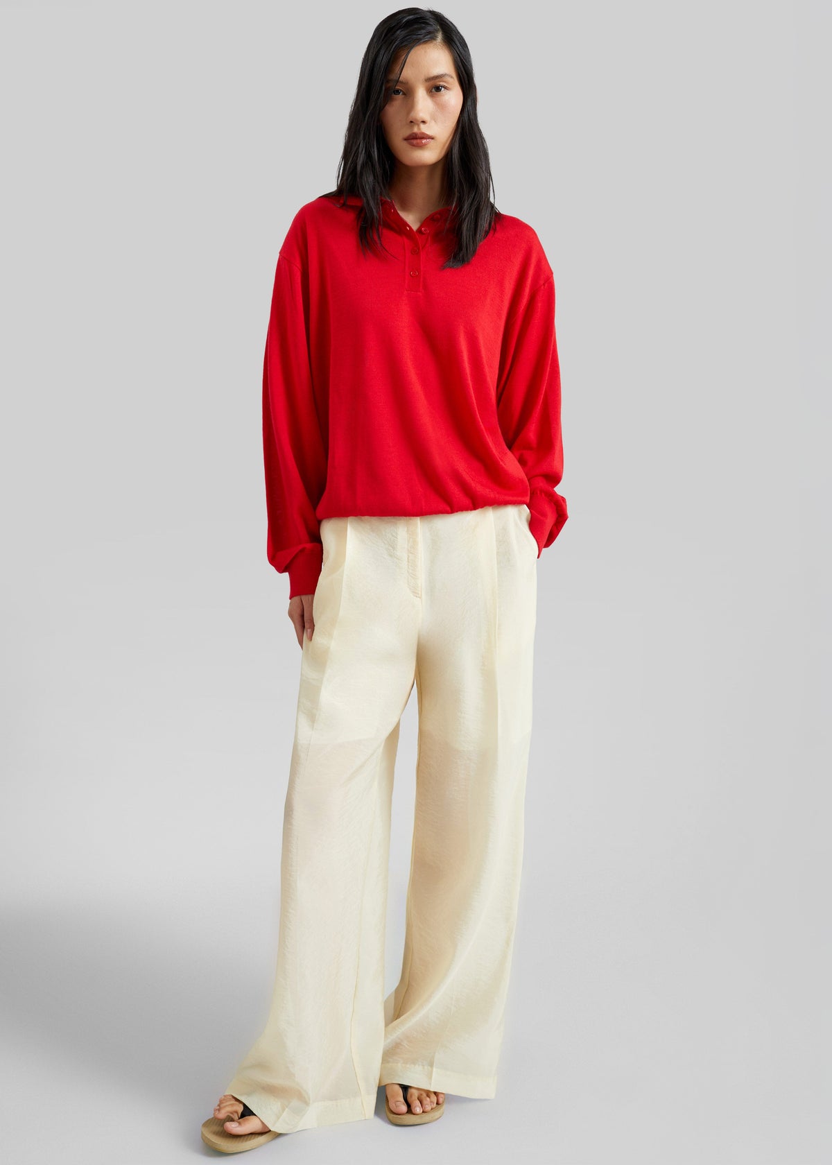 Alvito Sheer Organza Pants - Pale Yellow β view 1 of 7