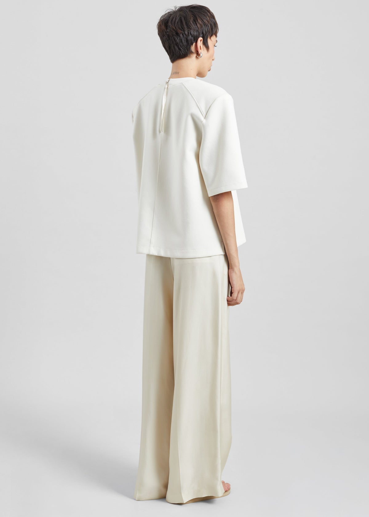 Alwen Neoprene Padded T-Shirt - Off White β view 3 of 4