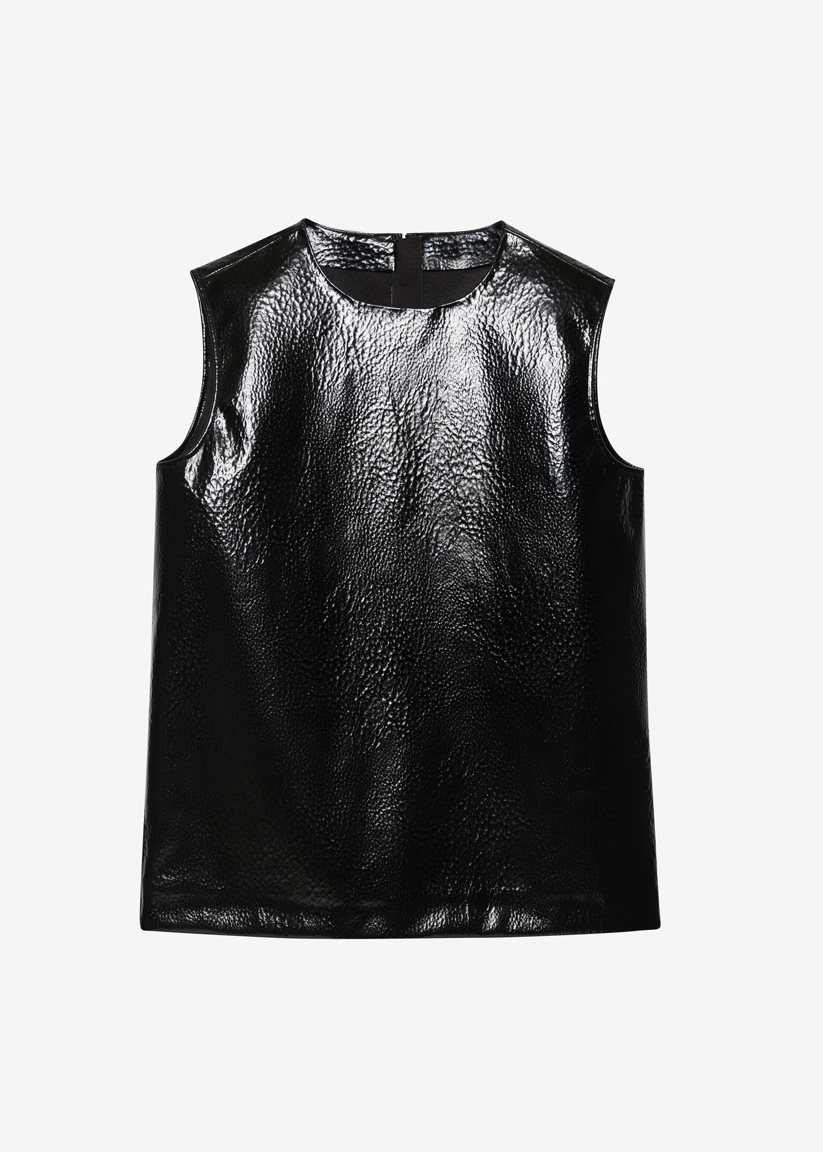 Amaris Crackled Faux Leather Tank Top - Black β view 10 of 10