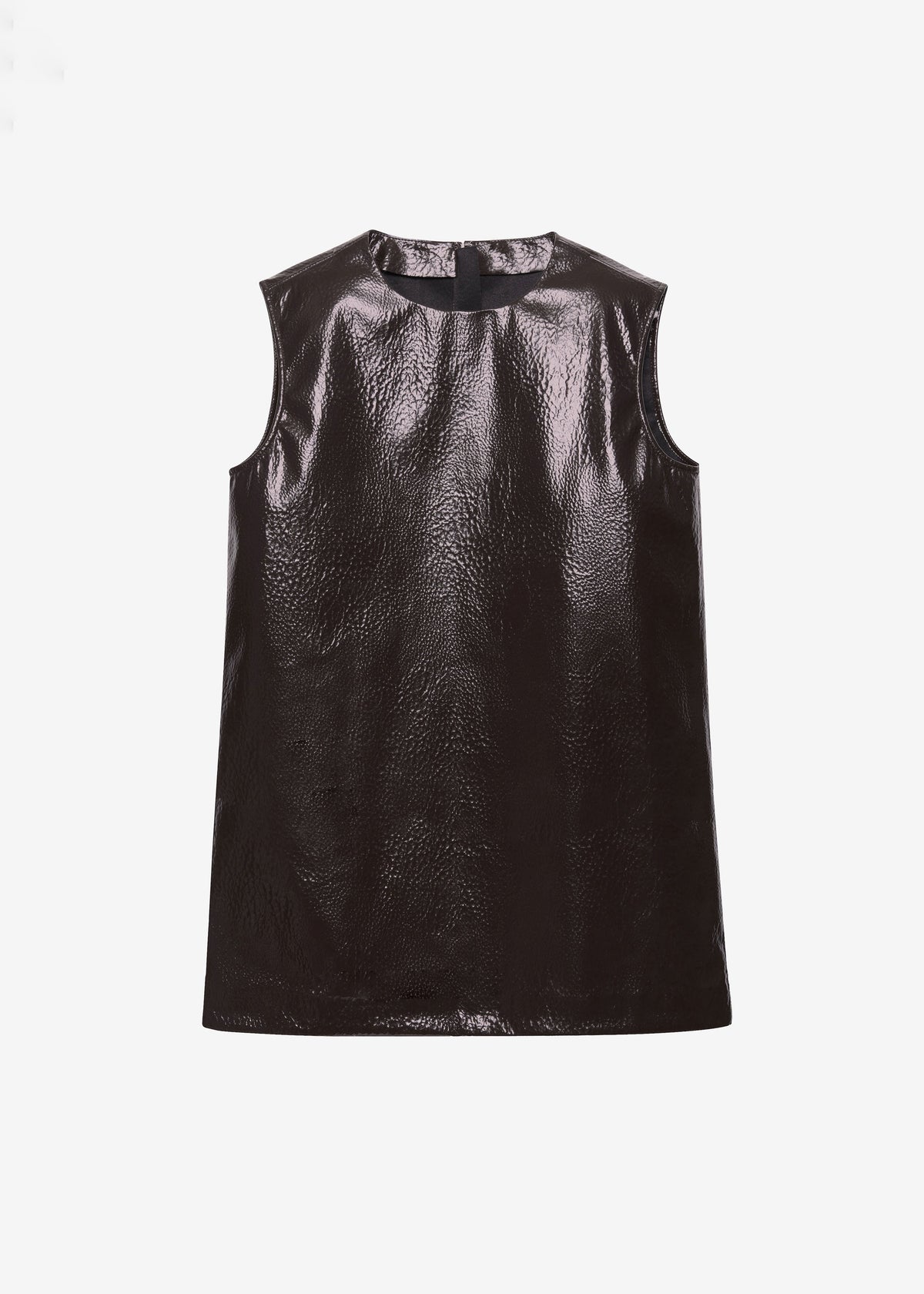 Amaris Crackled Faux Leather Tank Top - Brown β view 8 of 8