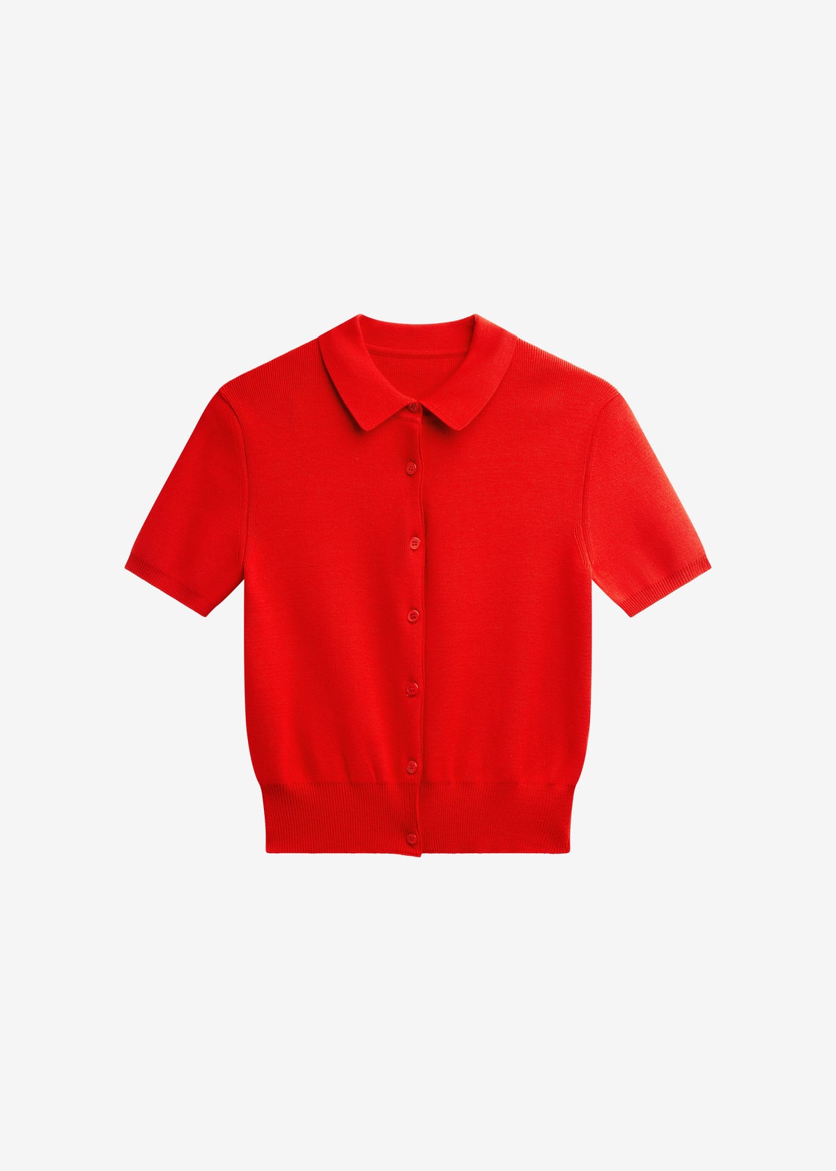 Amelot Knit Short Sleeve Cardigan - Red β view 6 of 6