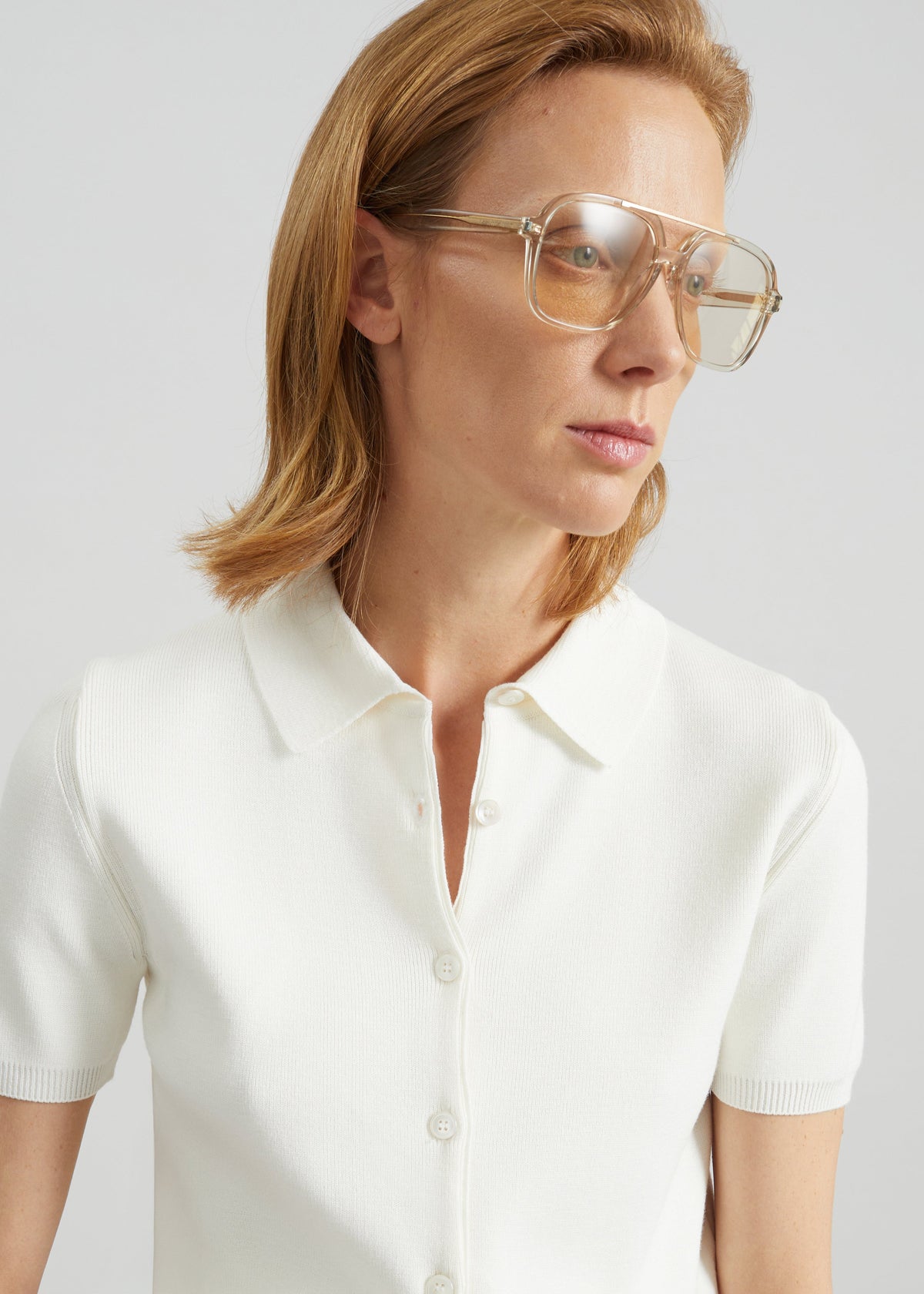 Amelot Knit Short Sleeve Cardigan - White β view 3 of 8