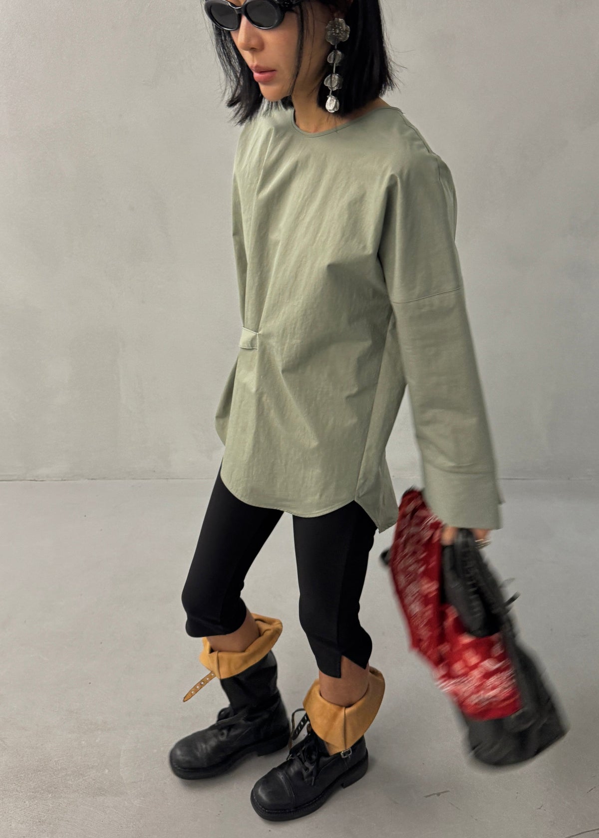 Ames Belted Top - Sage β view 3 of 9
