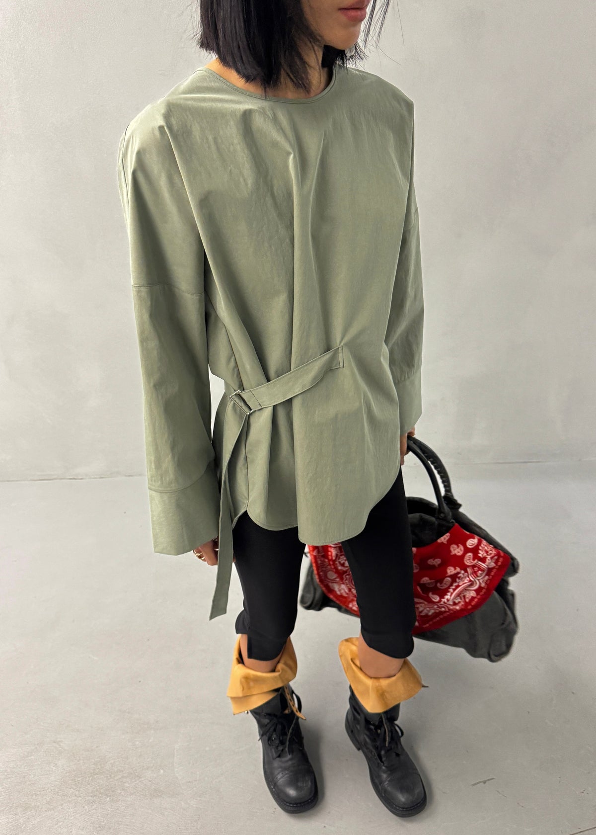 Ames Belted Top - Sage β view 6 of 9