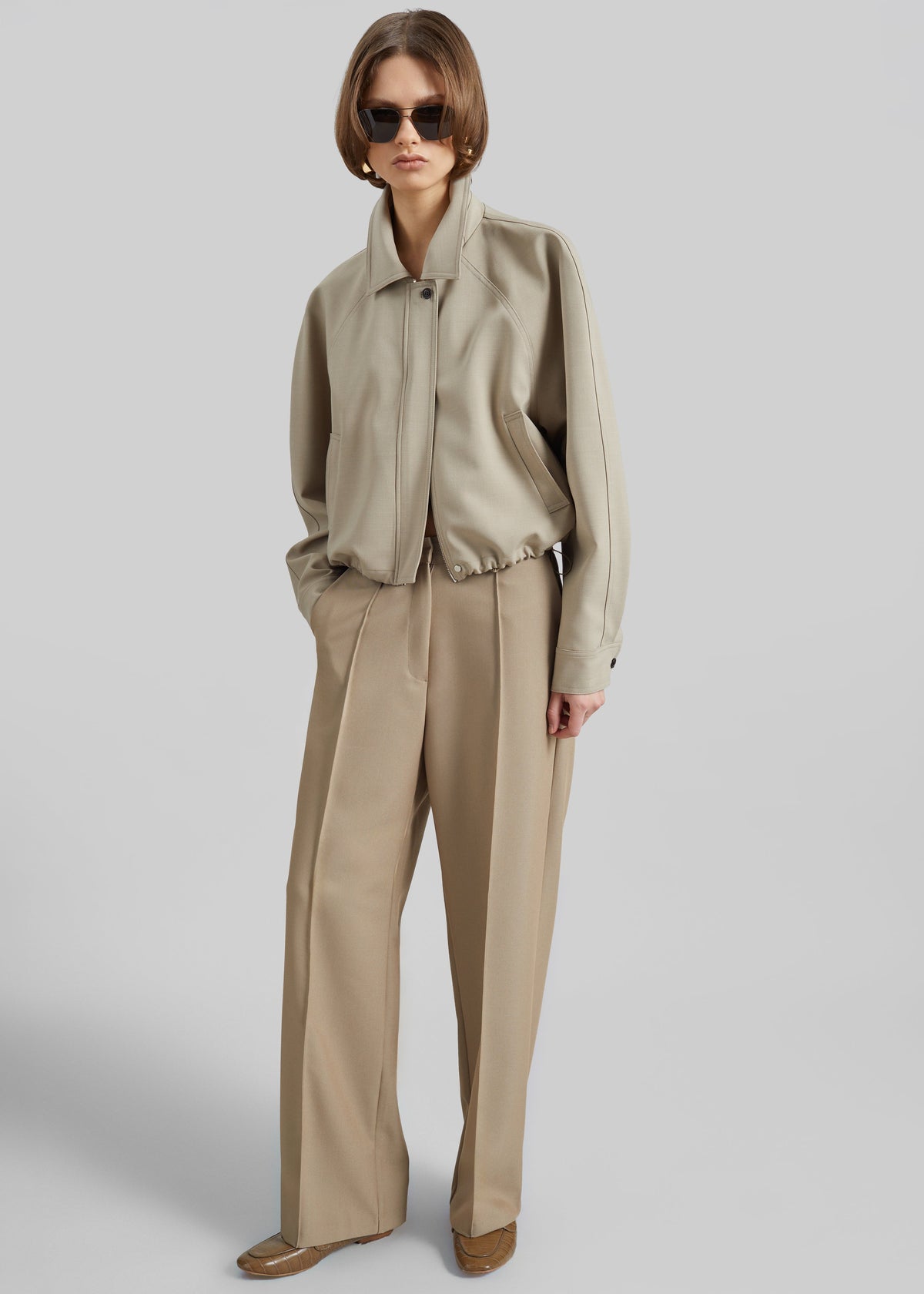 Ancona Curved Blouson - Beige β view 5 of 8