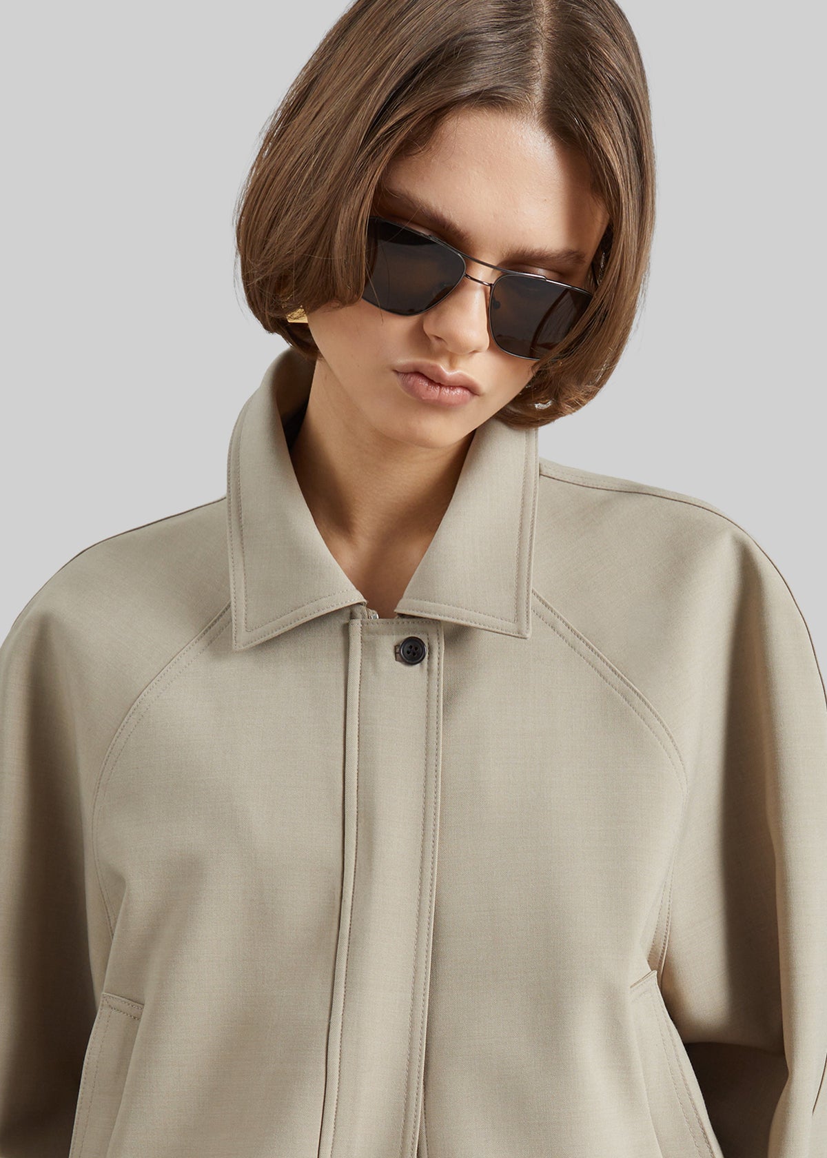 Ancona Curved Blouson - Beige β view 4 of 8
