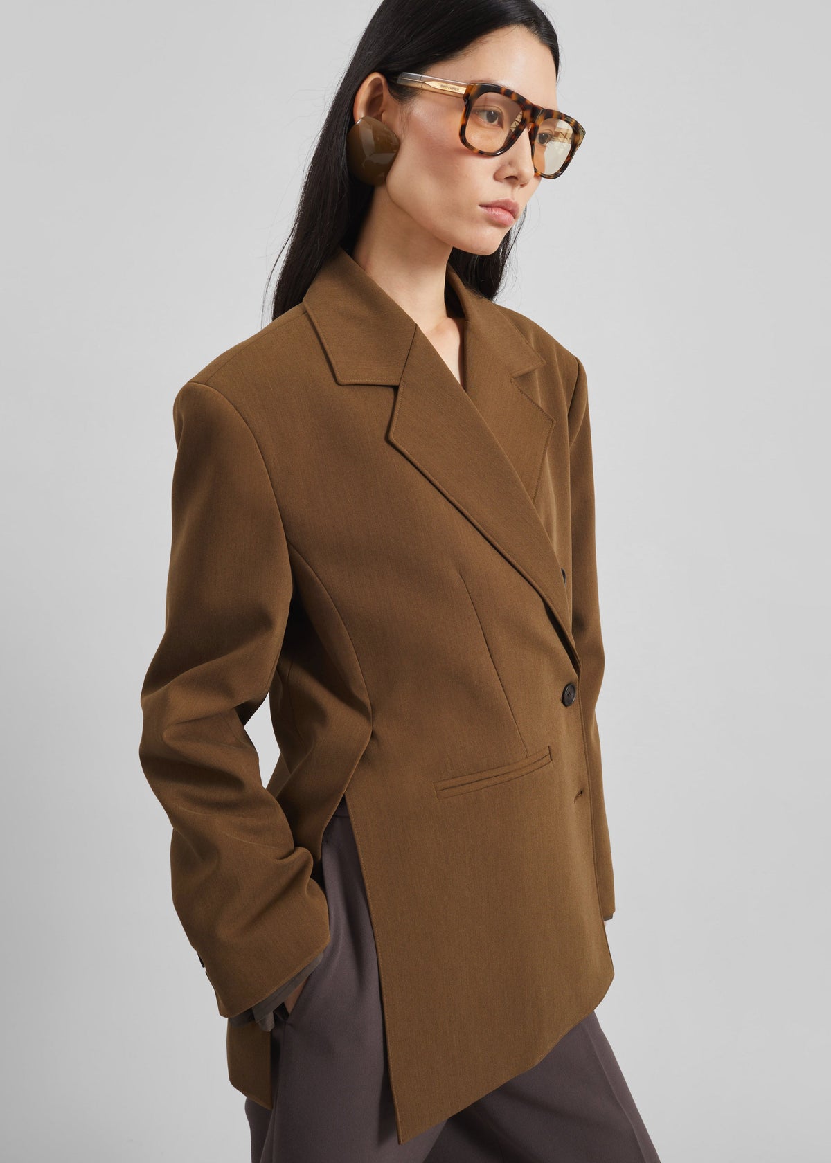 Antwerp Wrap Blazer - Brown β view 4 of 8