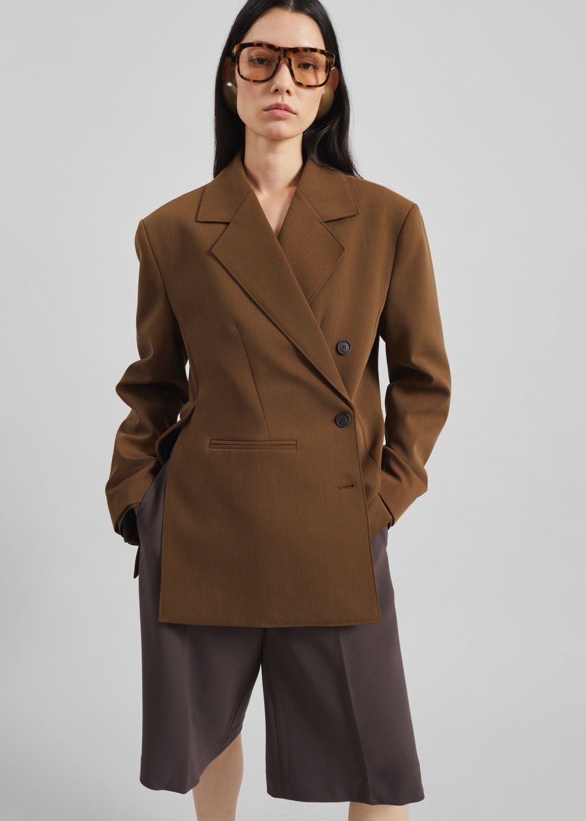 Antwerp Wrap Blazer - Brown β view 2 of 8