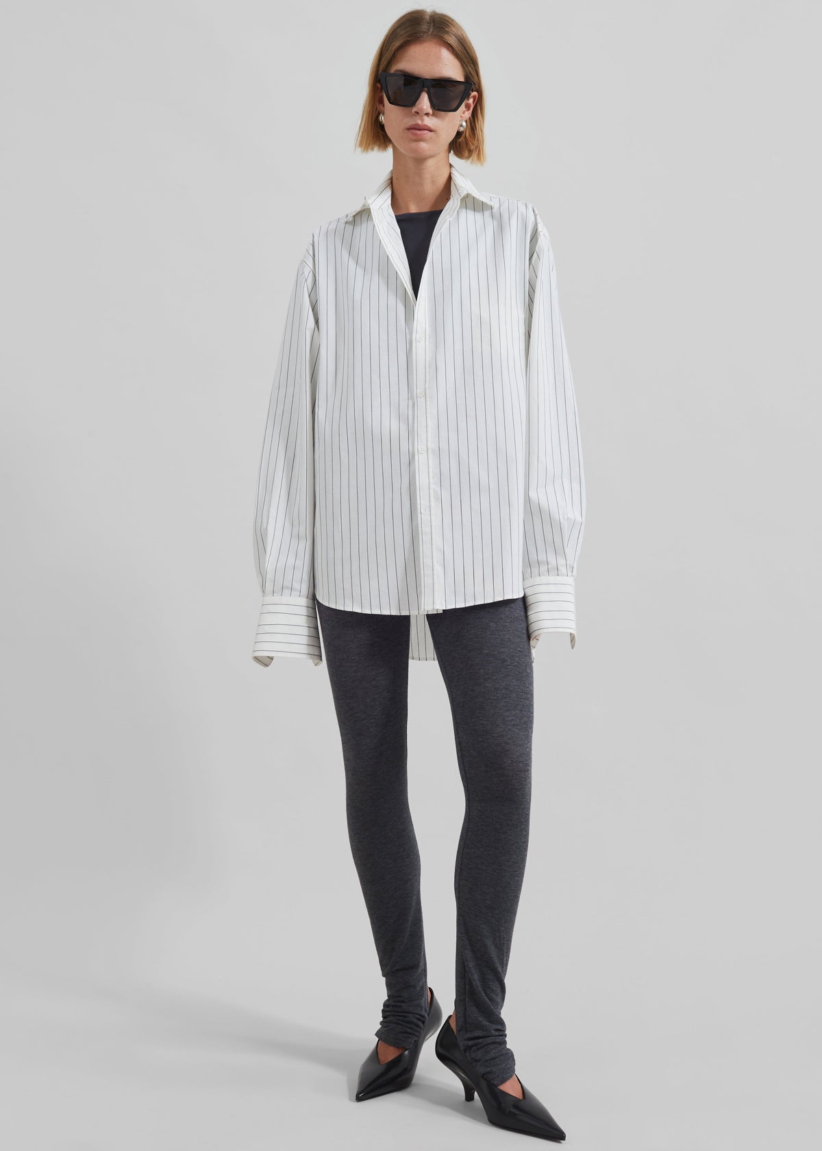 Anvers Button Up Striped Shirt - White/Black Stripe β view 8 of 15