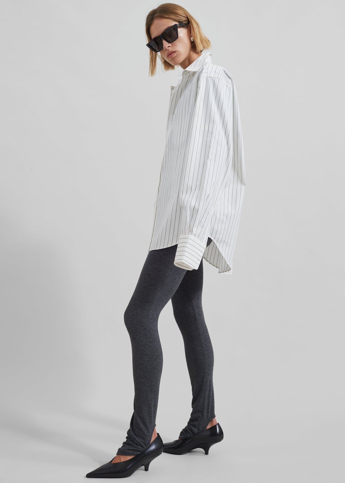 Anvers Button Up Striped Shirt - White/Black Stripe β view 2 of 15