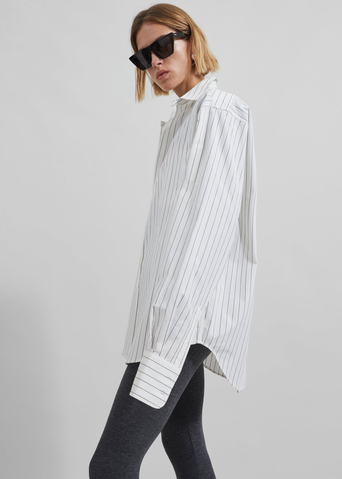 Anvers Button Up Striped Shirt - White/Black Stripe β view 9 of 15