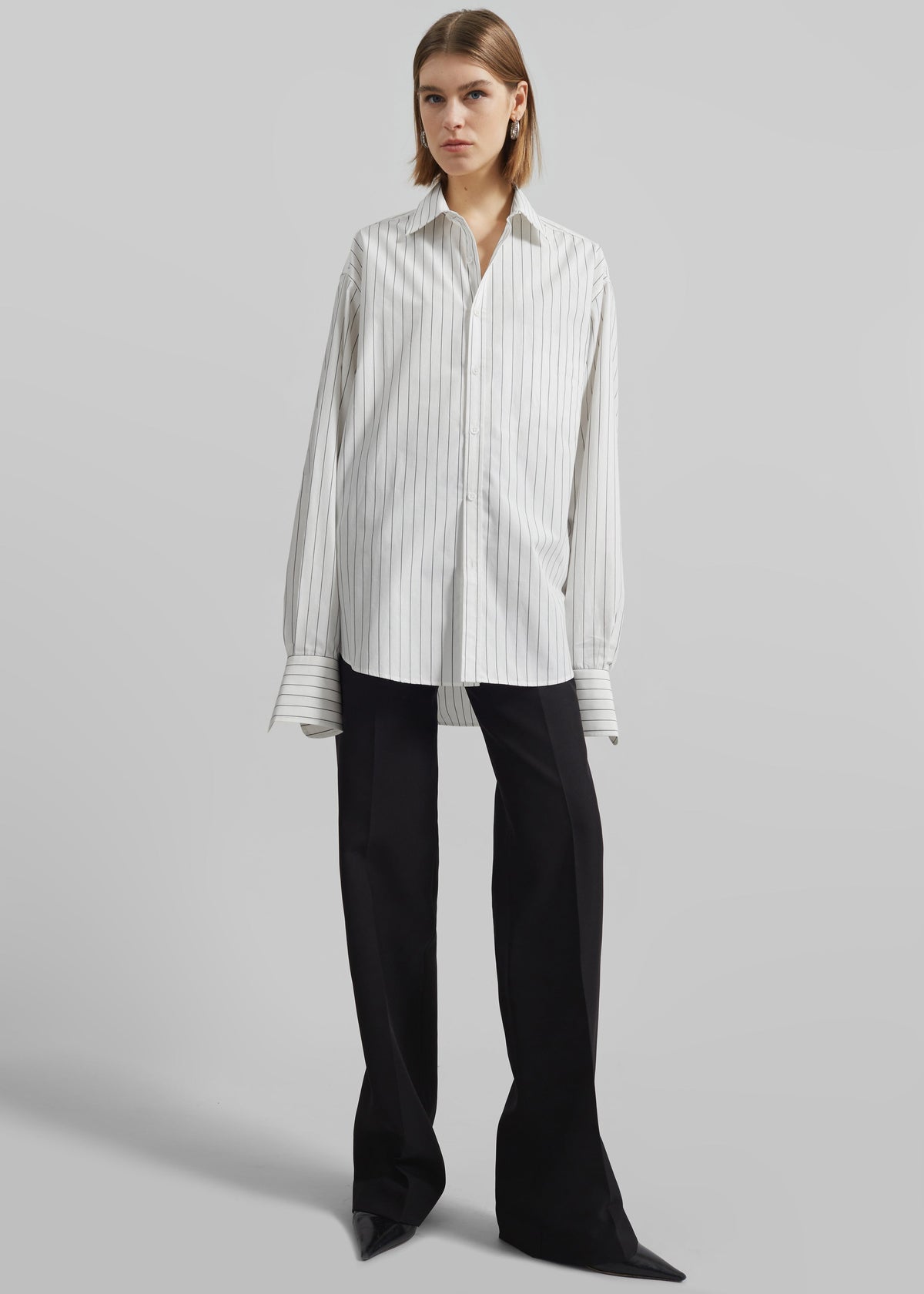 Anvers Button Up Striped Shirt - White/Black Stripe β view 10 of 15