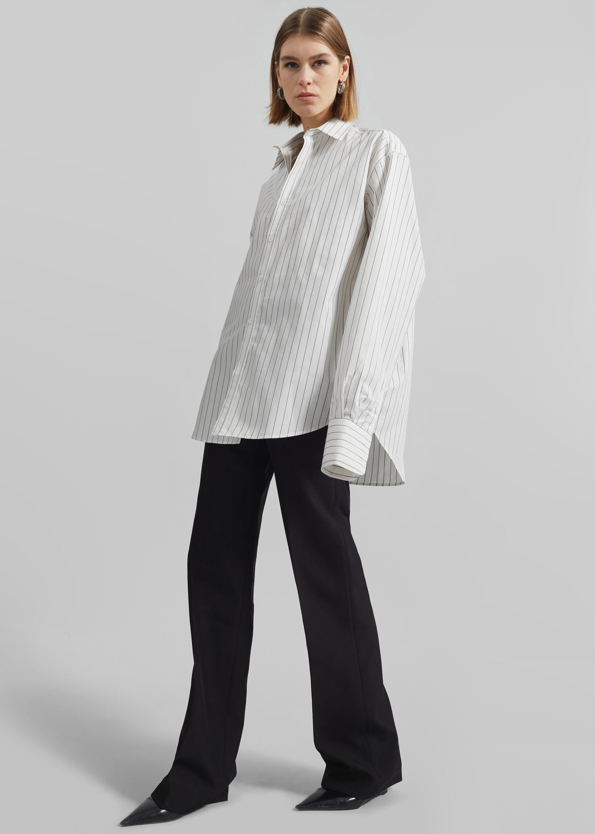 Anvers Button Up Striped Shirt - White/Black Stripe β view 11 of 15