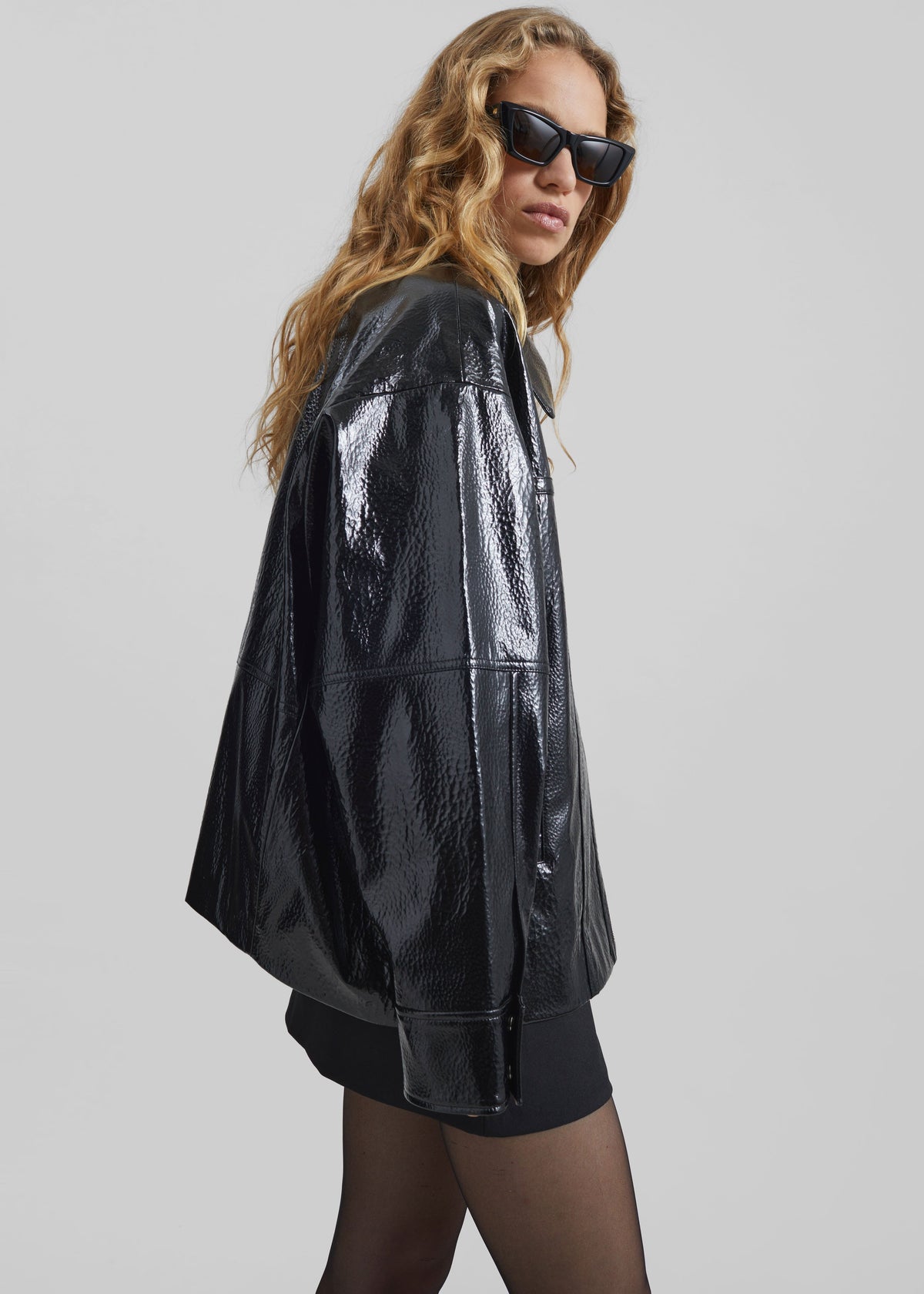 Arbor Crackled Faux Leather Jacket - Black β view 3 of 10