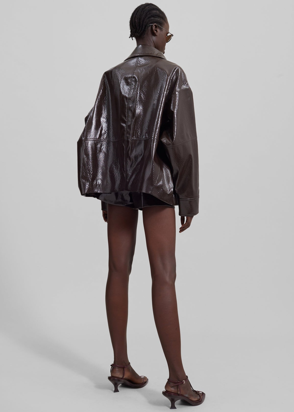 Arbor Crackled Faux Leather Jacket - Brown β view 10 of 11