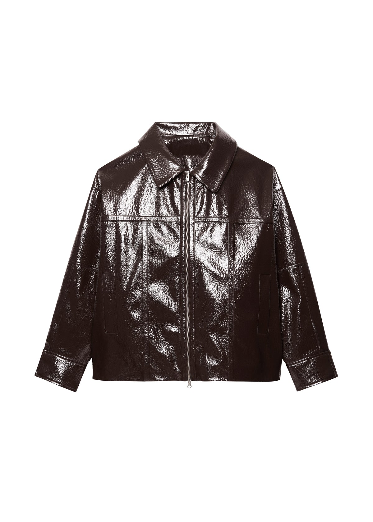 Arbor Crackled Faux Leather Jacket - Brown β view 11 of 11