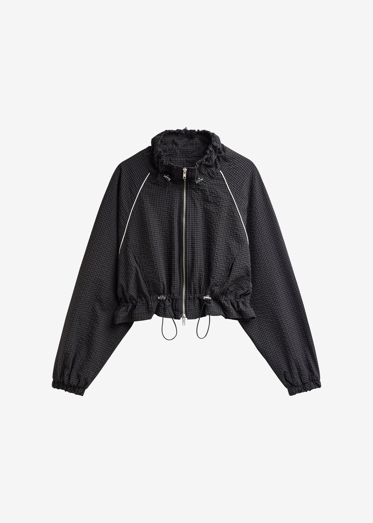 Arizona Seersucker Drawstring Track Jacket - Checked Black β view 11 of 11