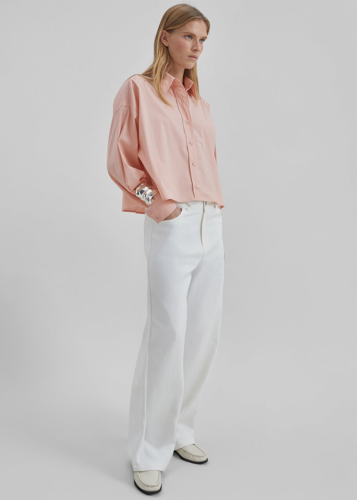 Arlen Cotton Boxy Shirt - Faded Pink β view 2 of 7