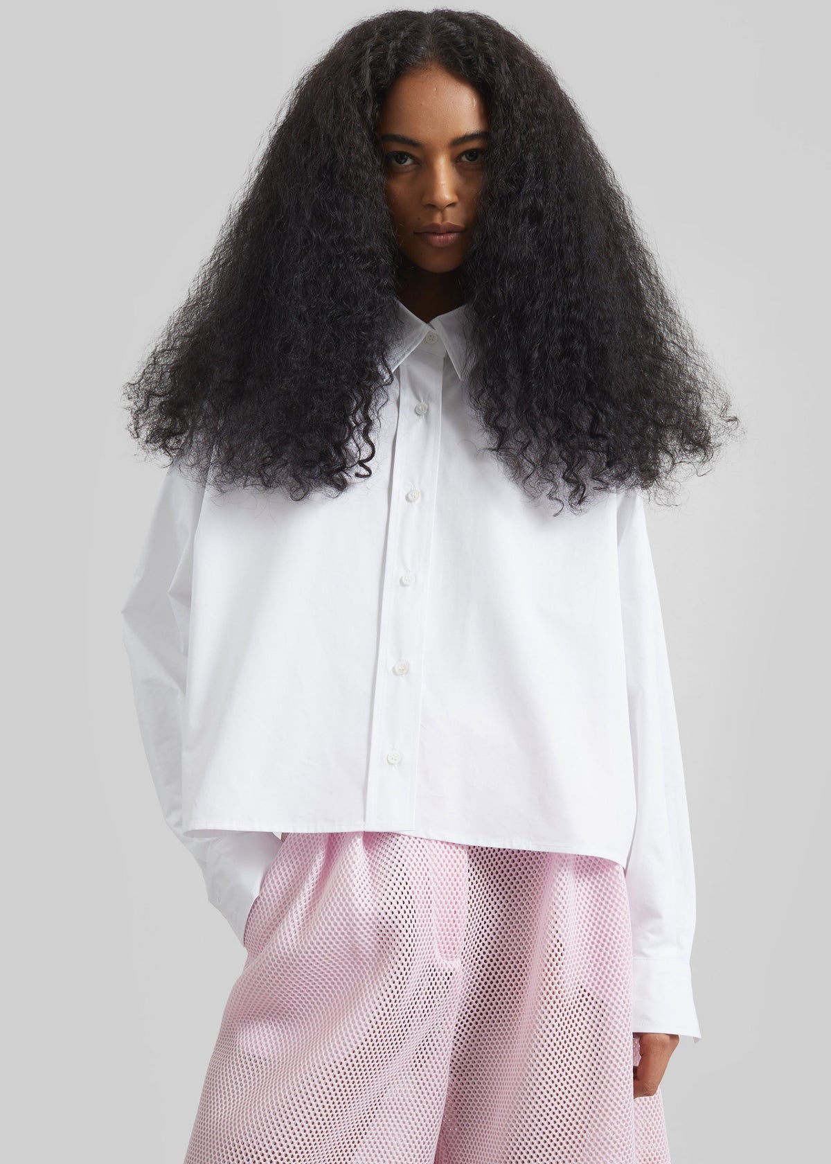 Arlen Cotton Boxy Shirt - White β view 4 of 6