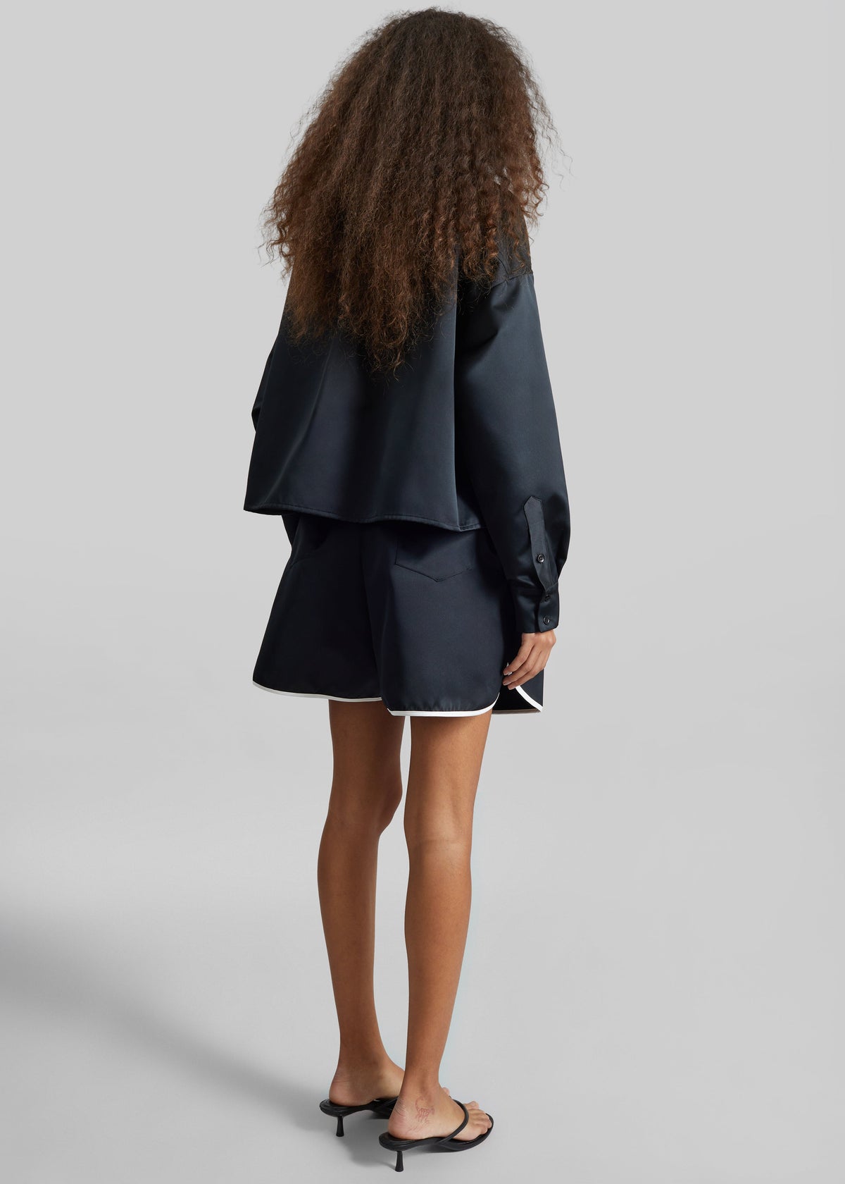 Arlen Satin Boxy Shirt - Black β view 6 of 7
