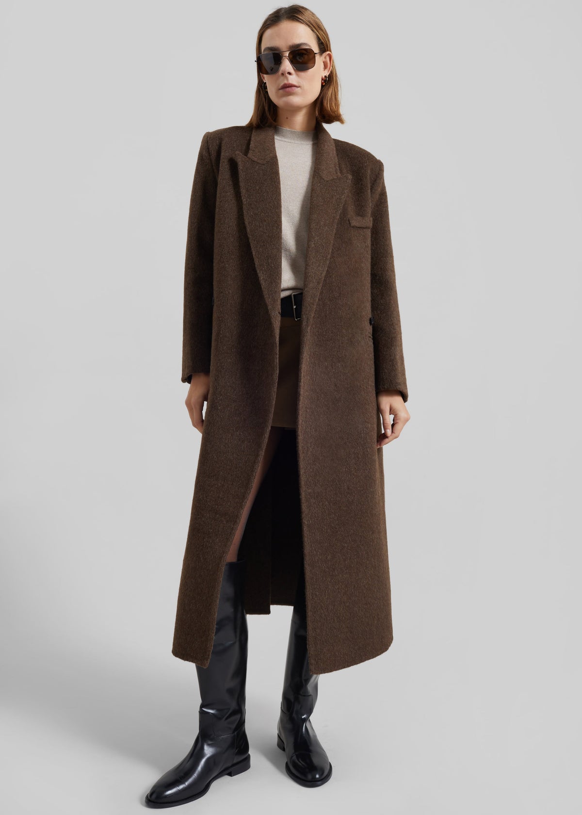 Arlene Wool Belted Coat - Brown β view 1 of 7