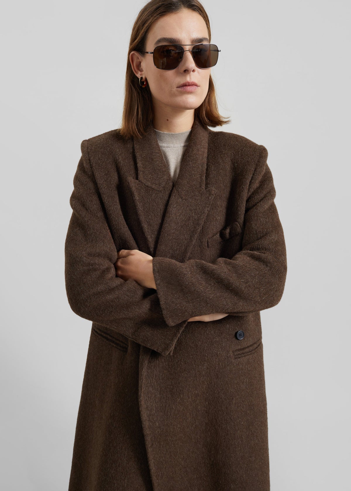 Arlene Wool Belted Coat - Brown β view 4 of 7